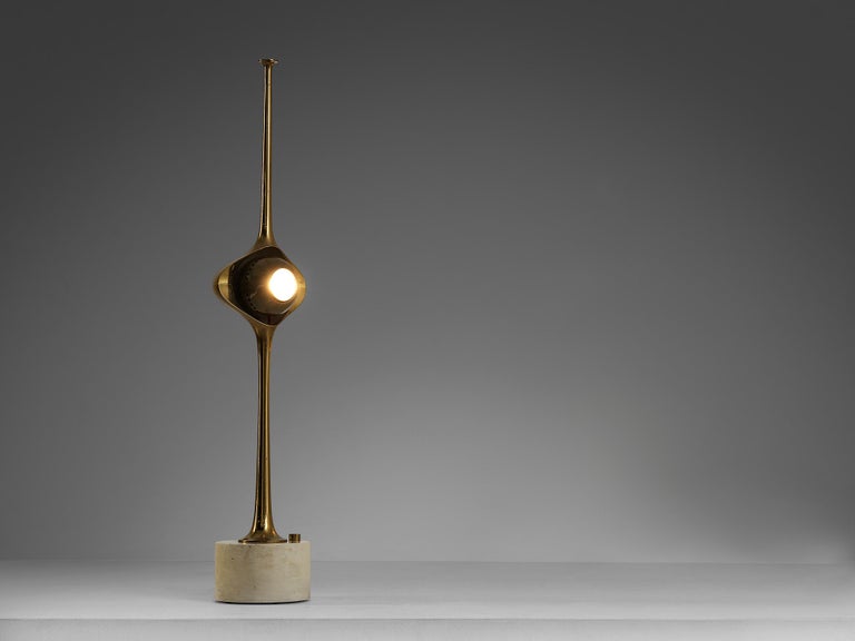 Angelo Lelii for Arredoluce ‘Cobra’ Table Lamp in Brass