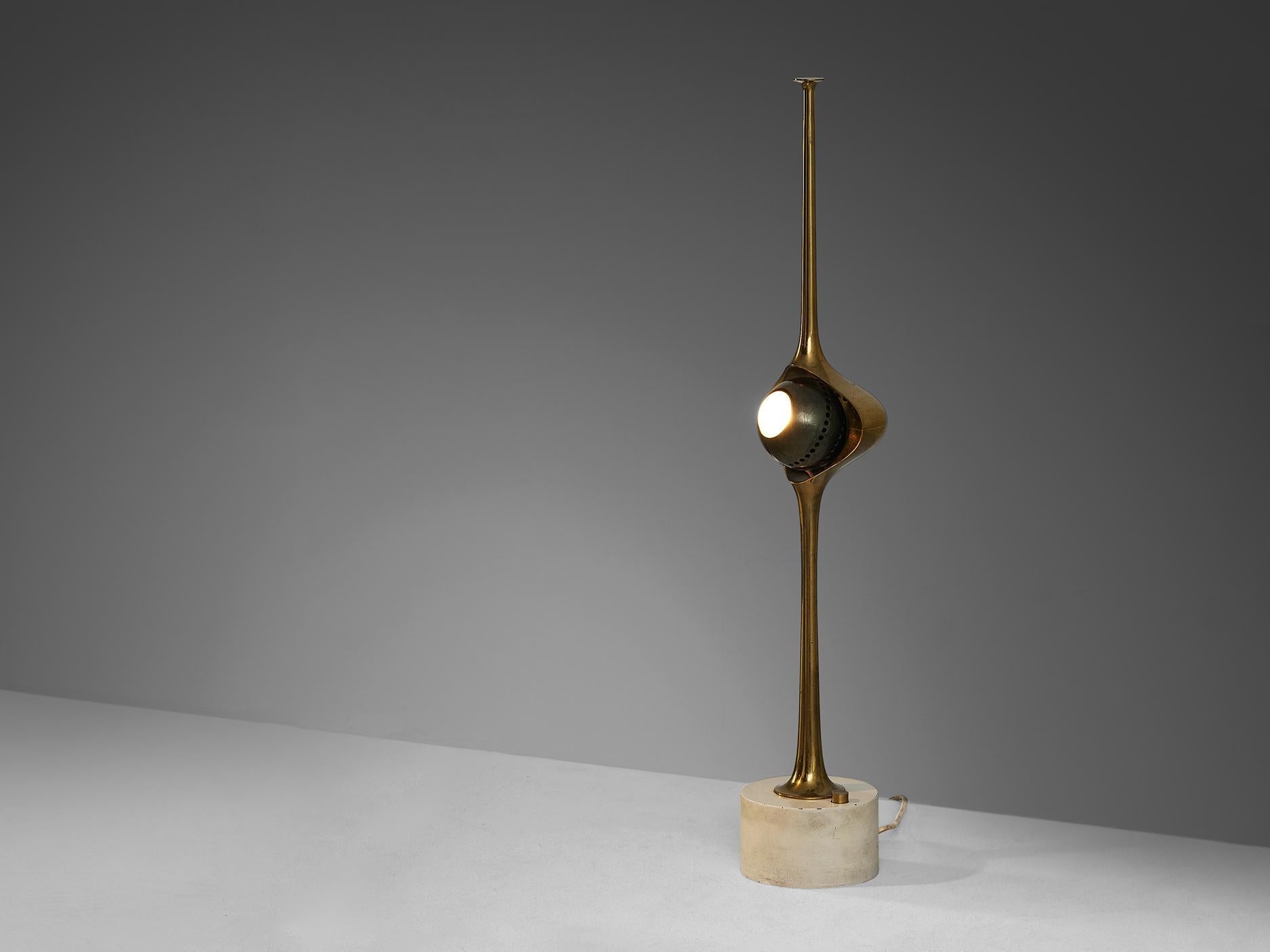 Angelo Lelii for Arredoluce ‘Cobra’ Table Lamp in Brass