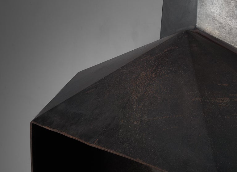 Donbar Faceted Fireplace in Patinated Iron