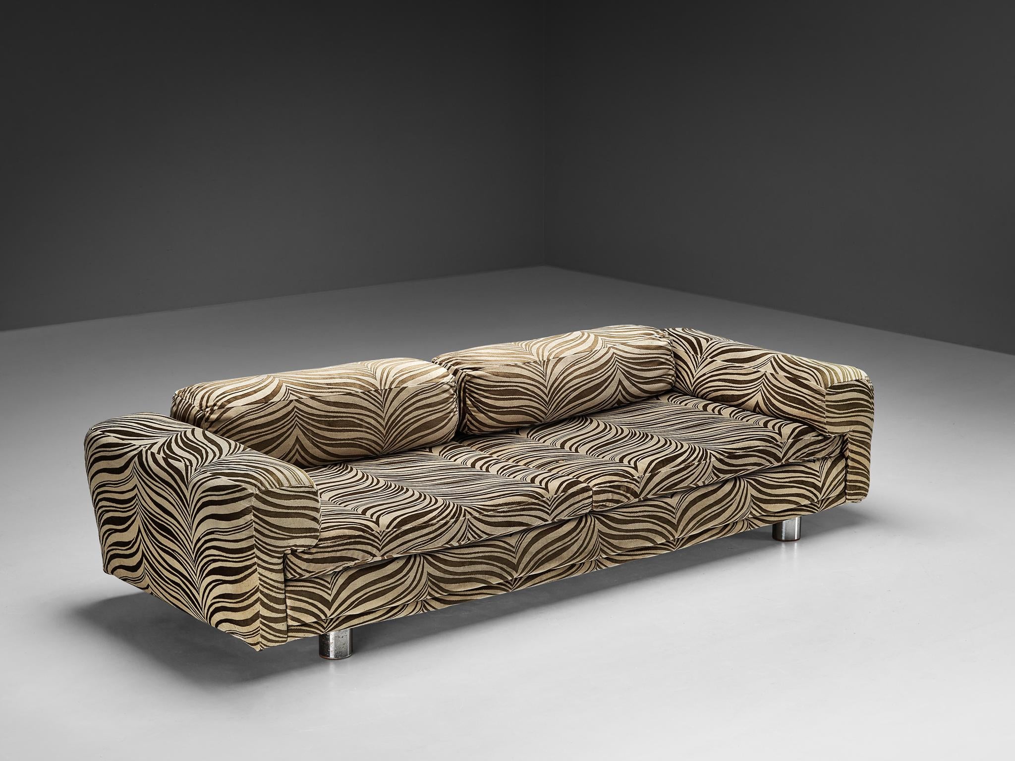 Howard Keith for HK Furniture 'Diplomat' Sofa in Zebra Velvet Upholstery