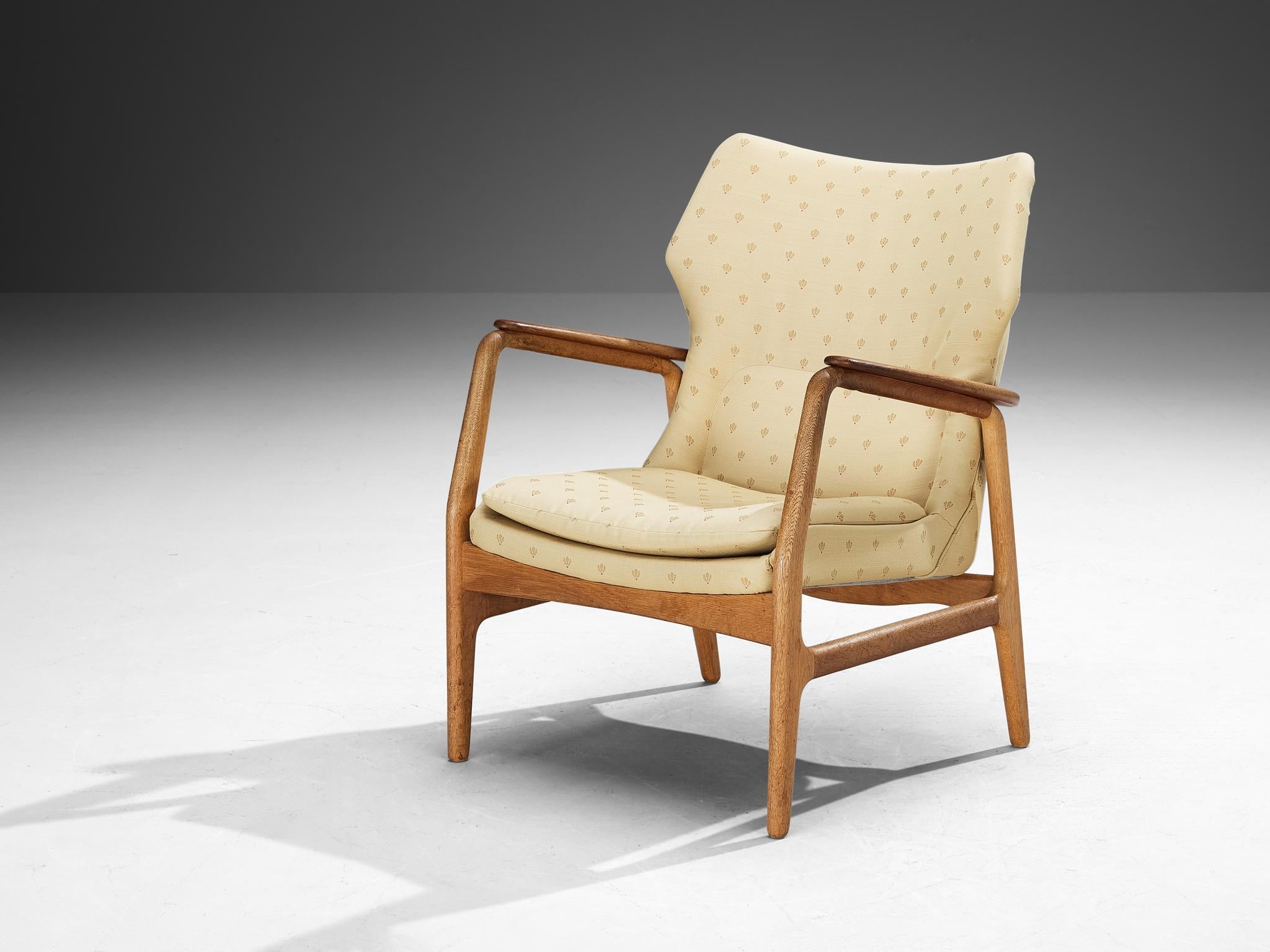 Aksel Bender Madsen for Bovenkamp Lounge Chair in Oak and Yellow Upholstery