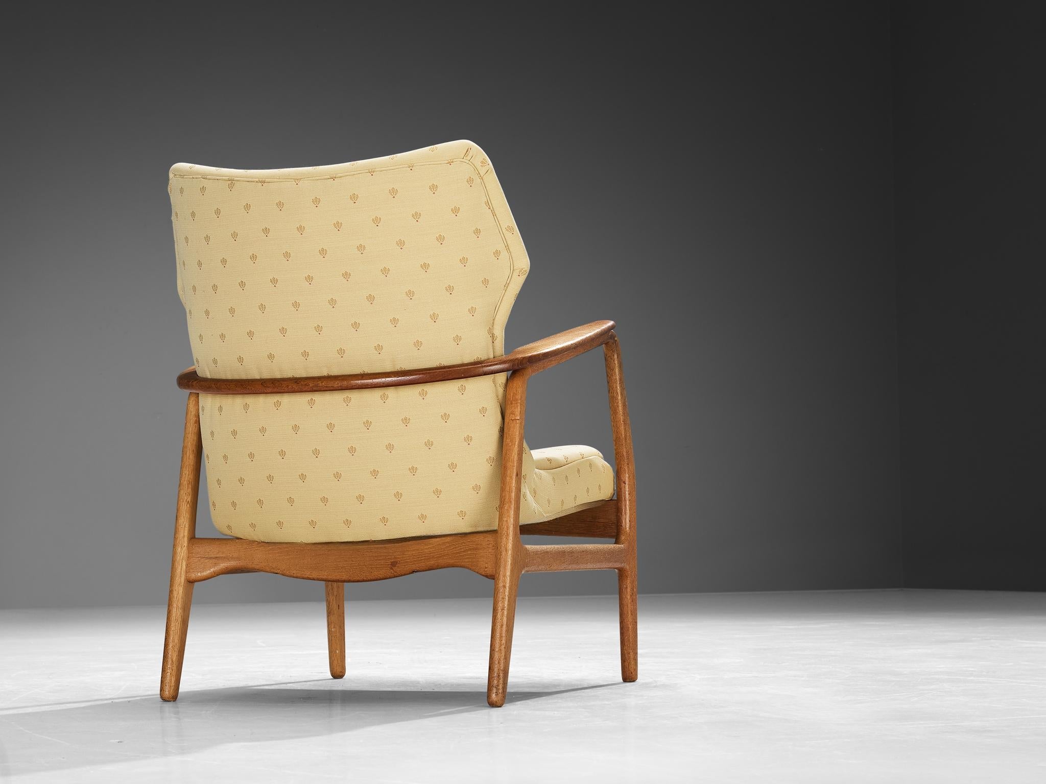 Aksel Bender Madsen for Bovenkamp Lounge Chair in Oak and Yellow Upholstery