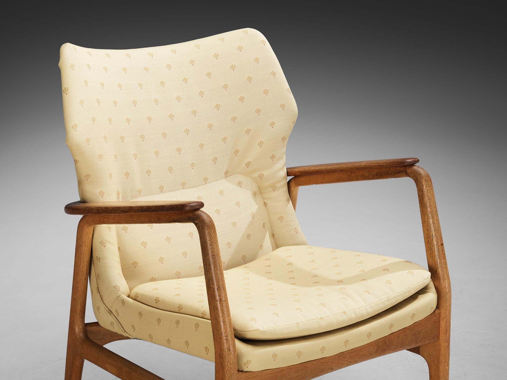 Aksel Bender Madsen for Bovenkamp Lounge Chair in Oak and Yellow Upholstery