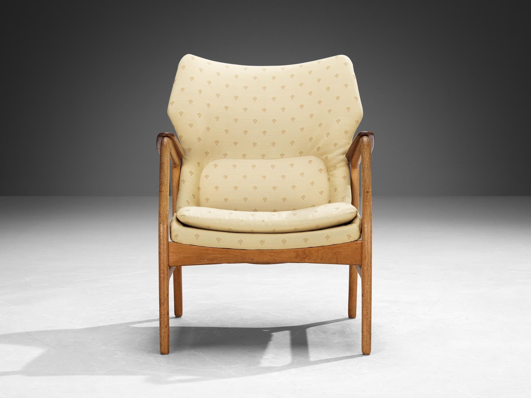 Aksel Bender Madsen for Bovenkamp Lounge Chair in Oak and Yellow Upholstery