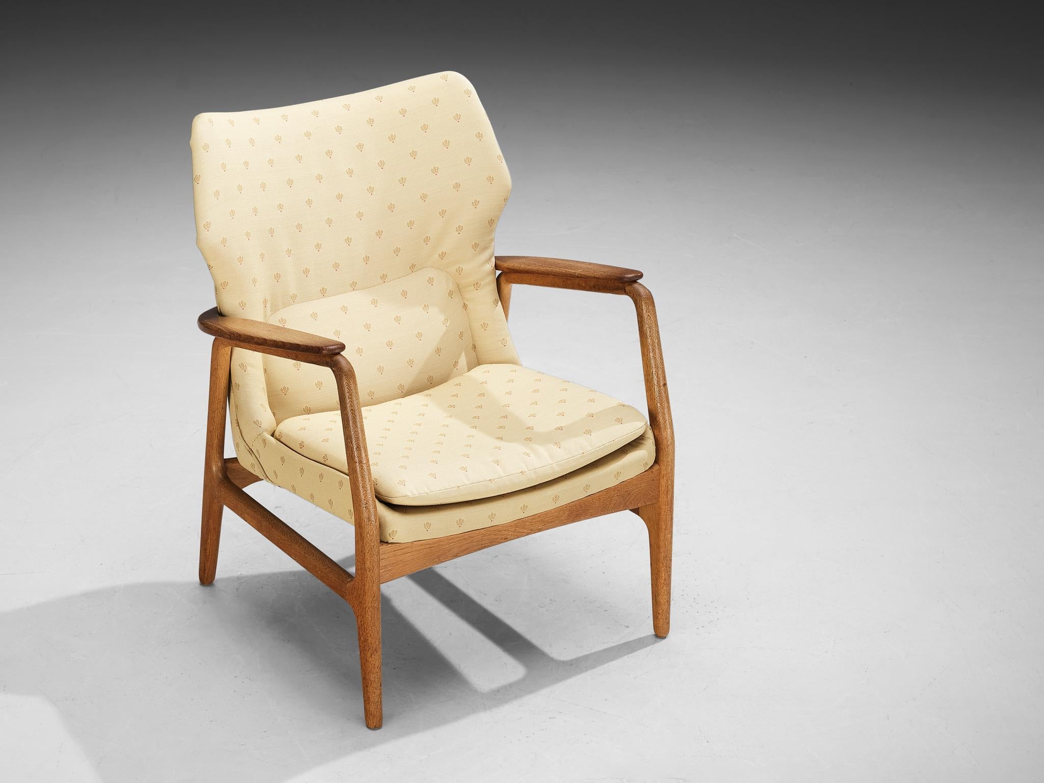 Aksel Bender Madsen for Bovenkamp Lounge Chair in Oak and Yellow Upholstery