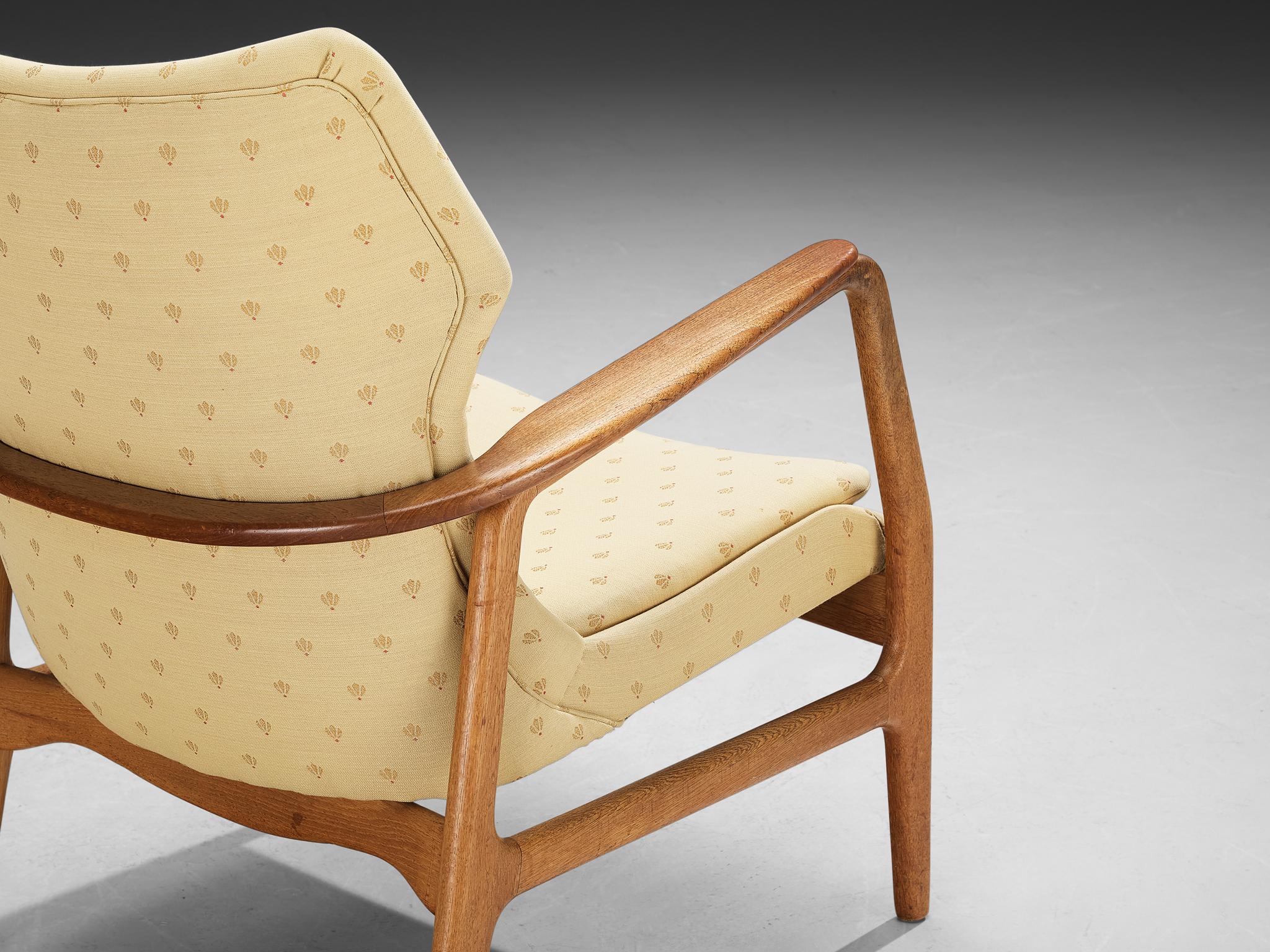 Aksel Bender Madsen for Bovenkamp Lounge Chair in Oak and Yellow Upholstery