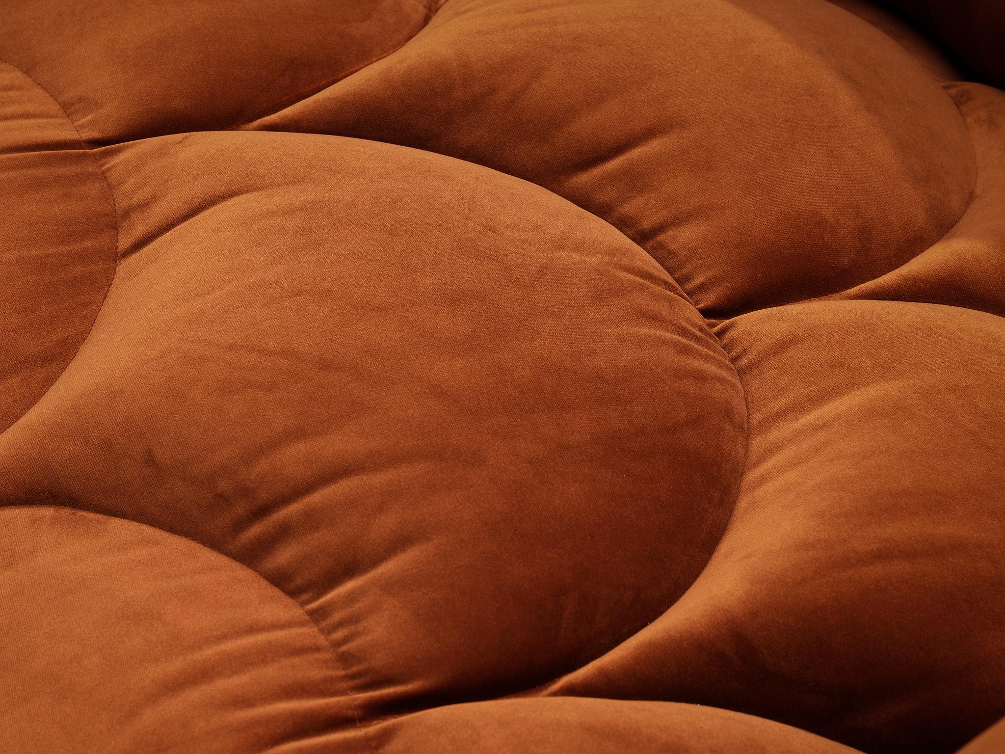 Howard Keith 'Cloud' Lounge Chair with Ottoman in Orange Brown Velvet