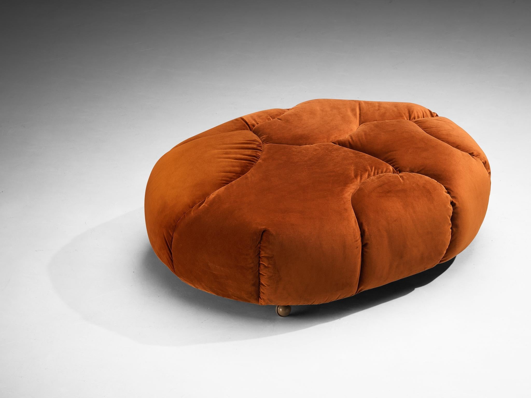 Howard Keith 'Cloud' Lounge Chair with Ottoman in Orange Brown Velvet