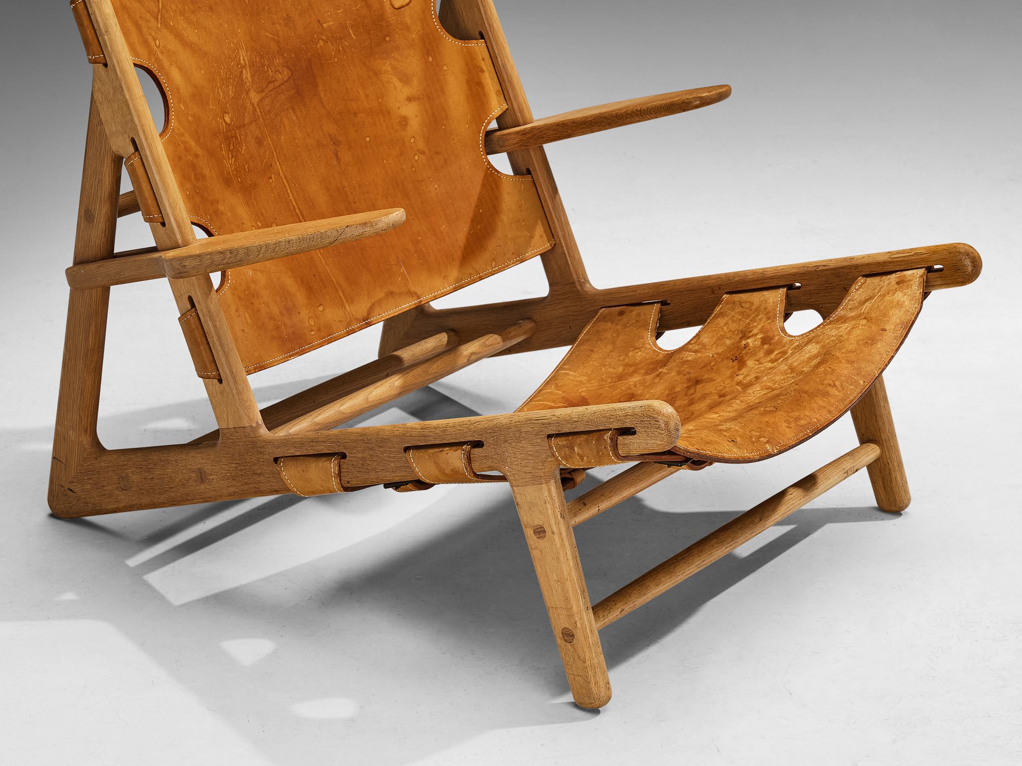 Børge Mogensen for Federicia Hunting Chair in Oak and Leather