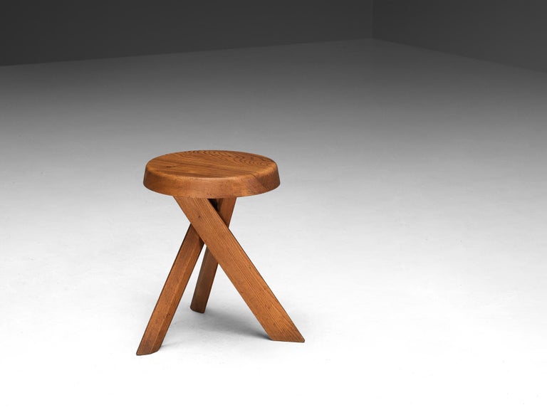 Pierre Chapo Stool 'S13A' in Solid Elm