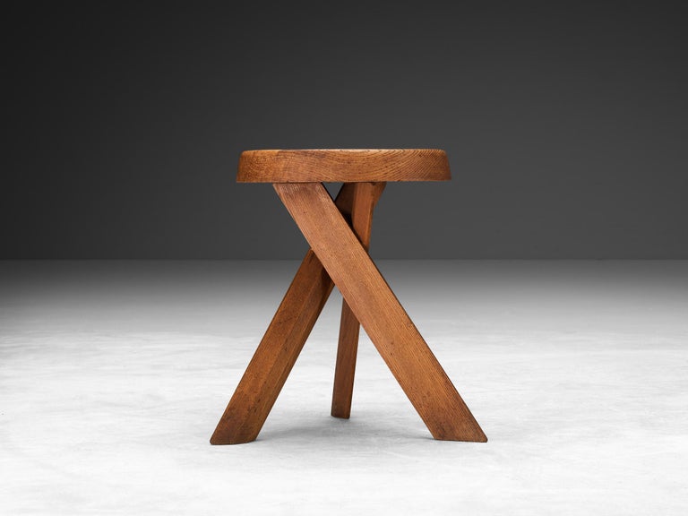 Pierre Chapo Stool 'S13A' in Solid Elm