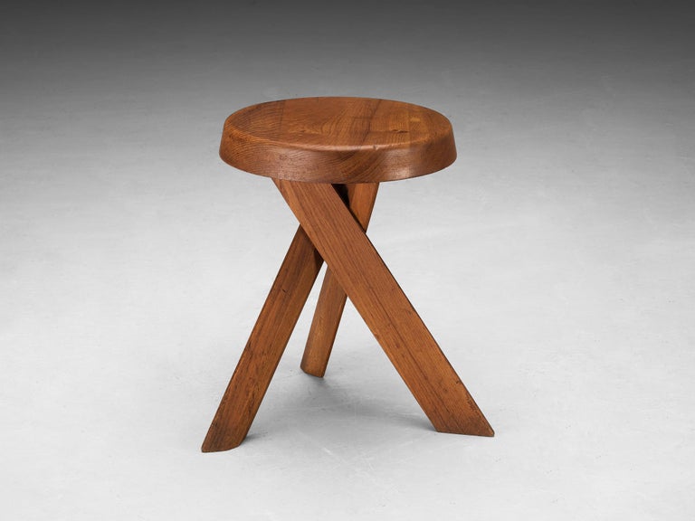 Pierre Chapo Stool 'S13A' in Solid Elm