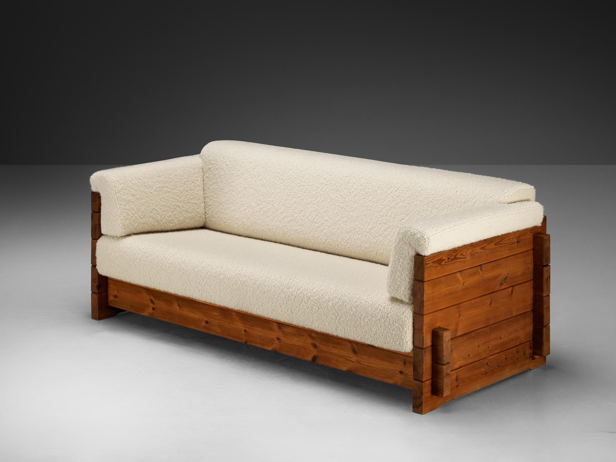 Hans Jørgen Frydendal for Modul Bygge System Sofa in Solid Pine and Bouclé