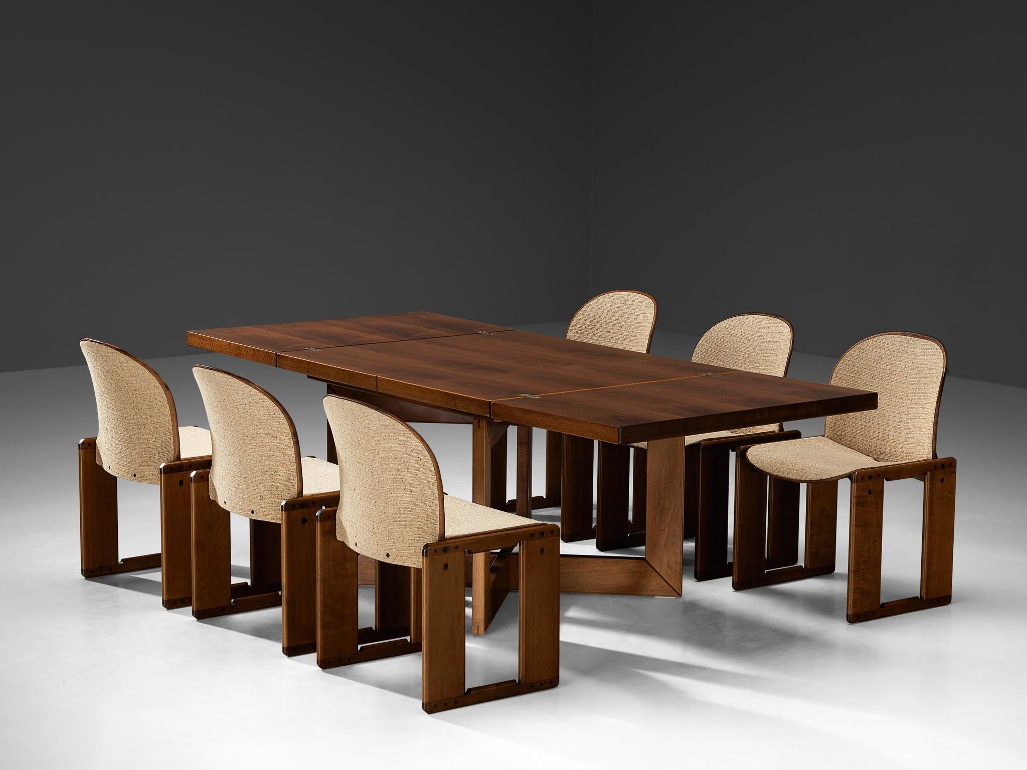 Dining Set with Afra & Tobia Scarpa Chairs and Ferdinando Meccani Table