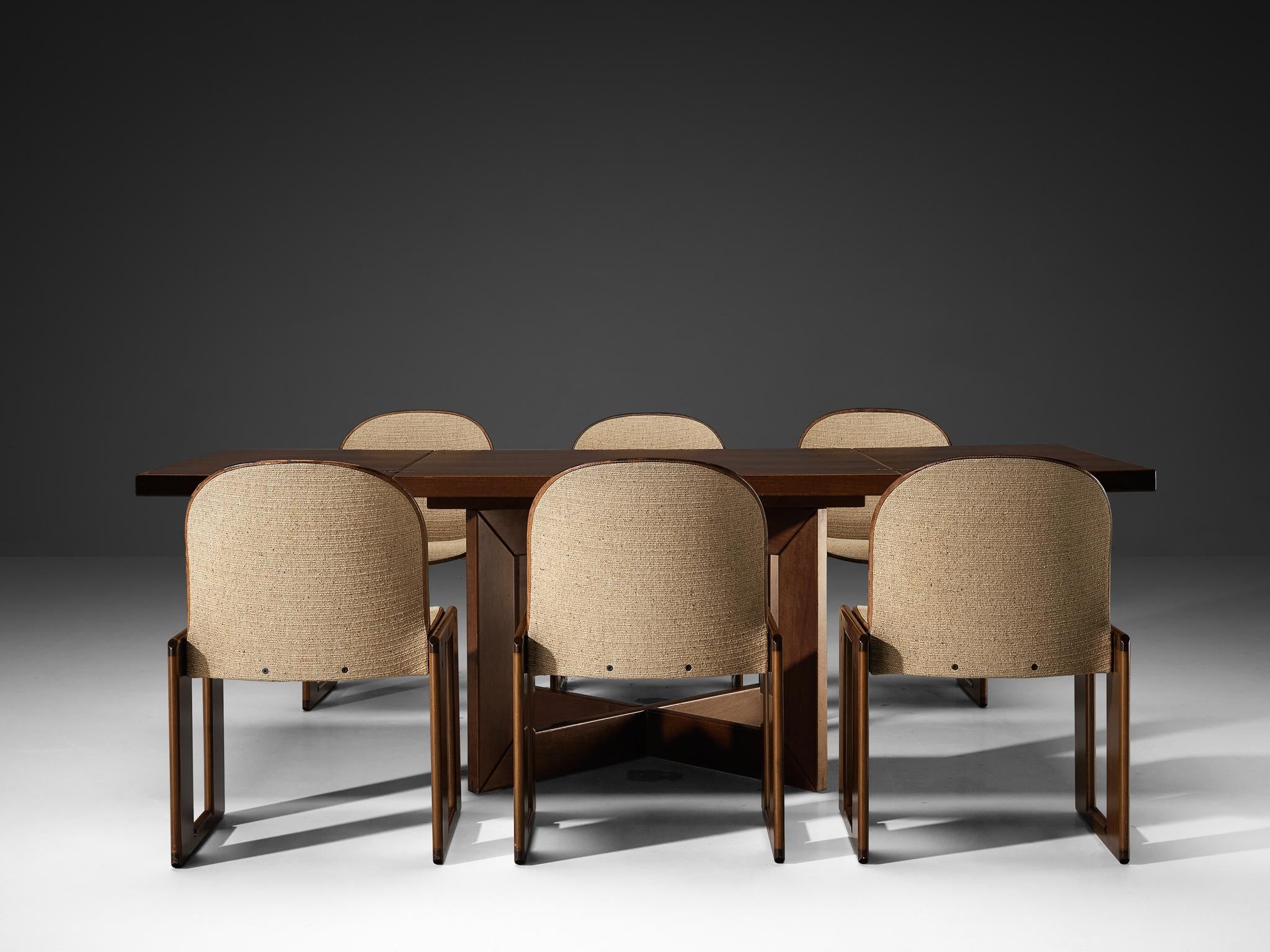 Dining Set with Afra & Tobia Scarpa Chairs and Ferdinando Meccani Table