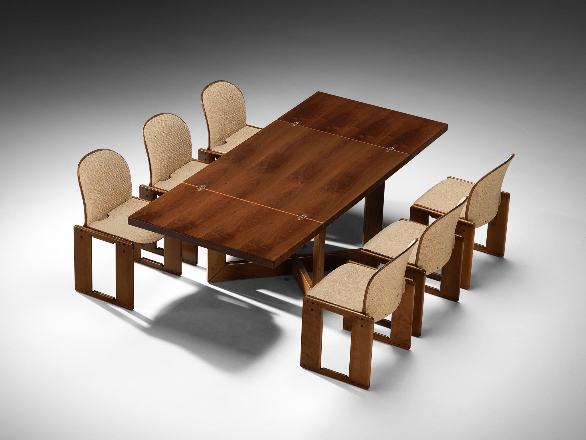 Dining Set with Afra & Tobia Scarpa Chairs and Ferdinando Meccani Table