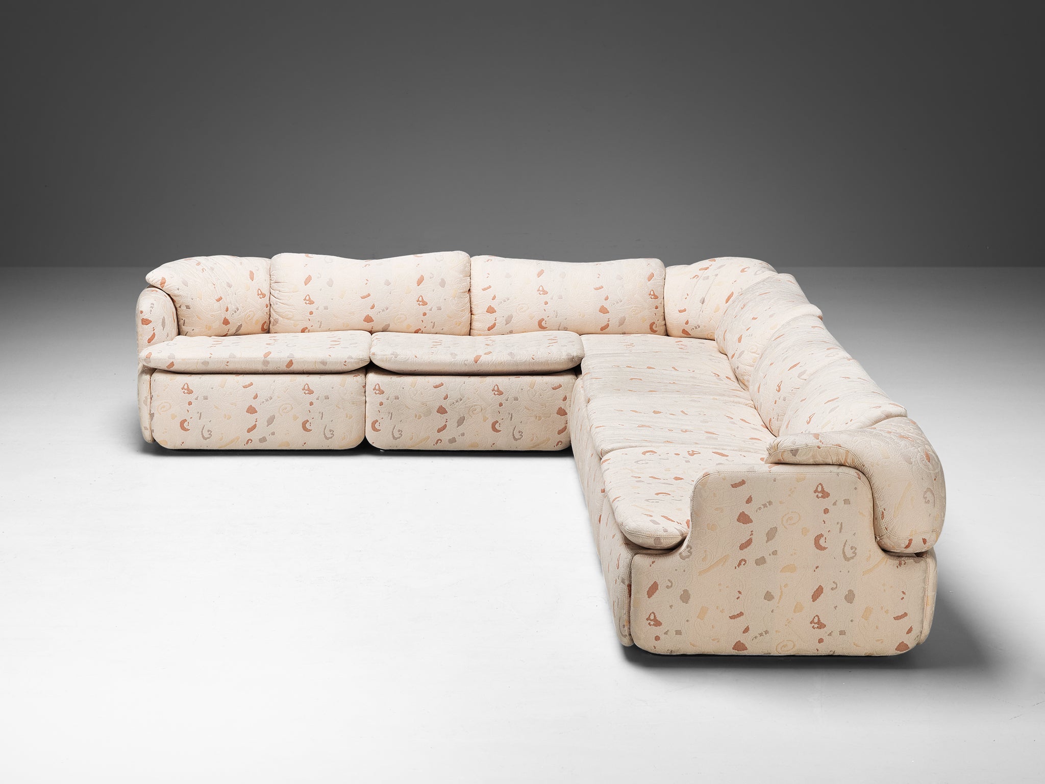 Alberto Rosselli for Saporiti Confidential Corner Sofa in Decorative Fabric