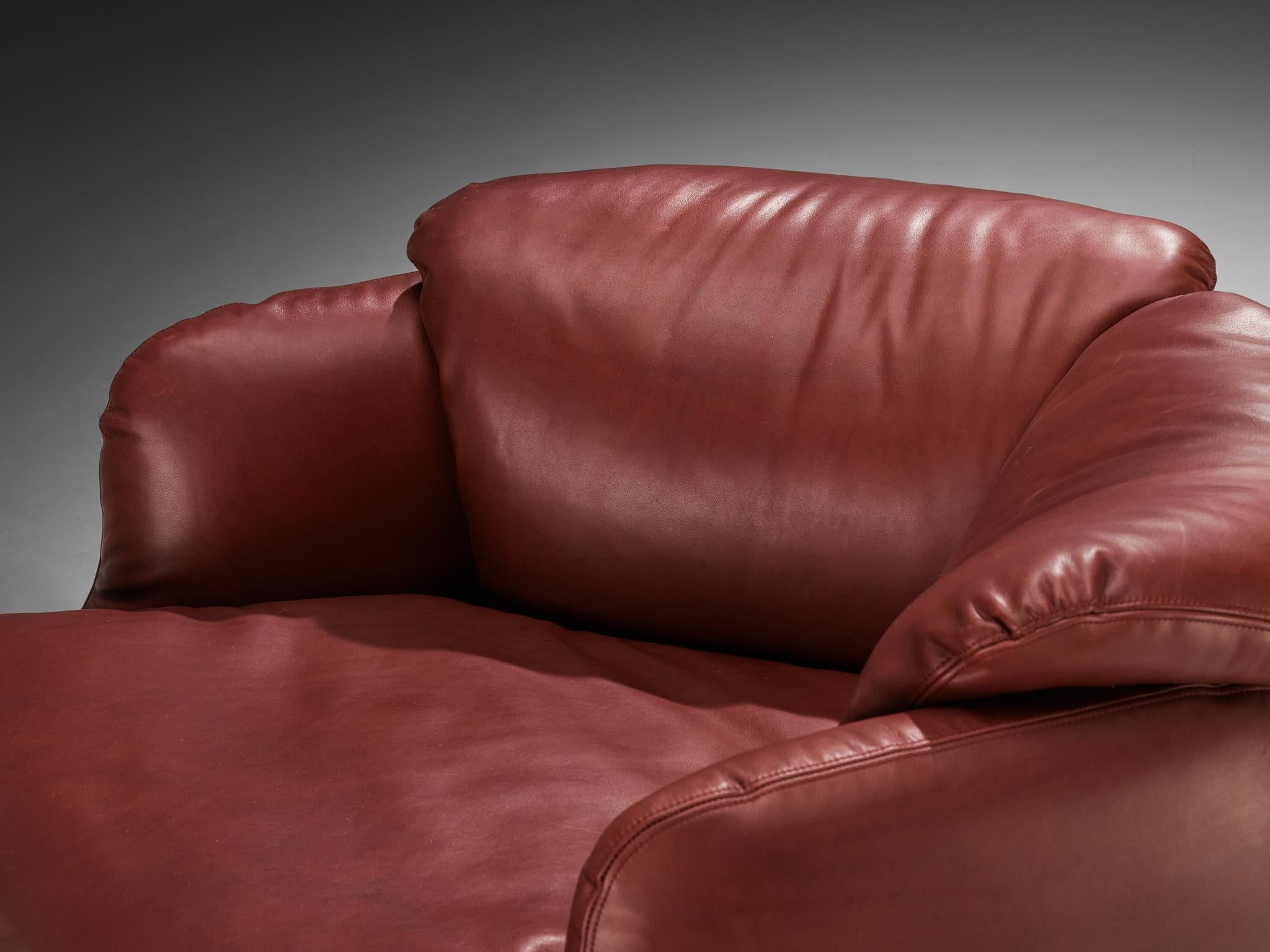 Alberto Rosselli for Saporiti 'Confidential' Lounge Chair in Leather