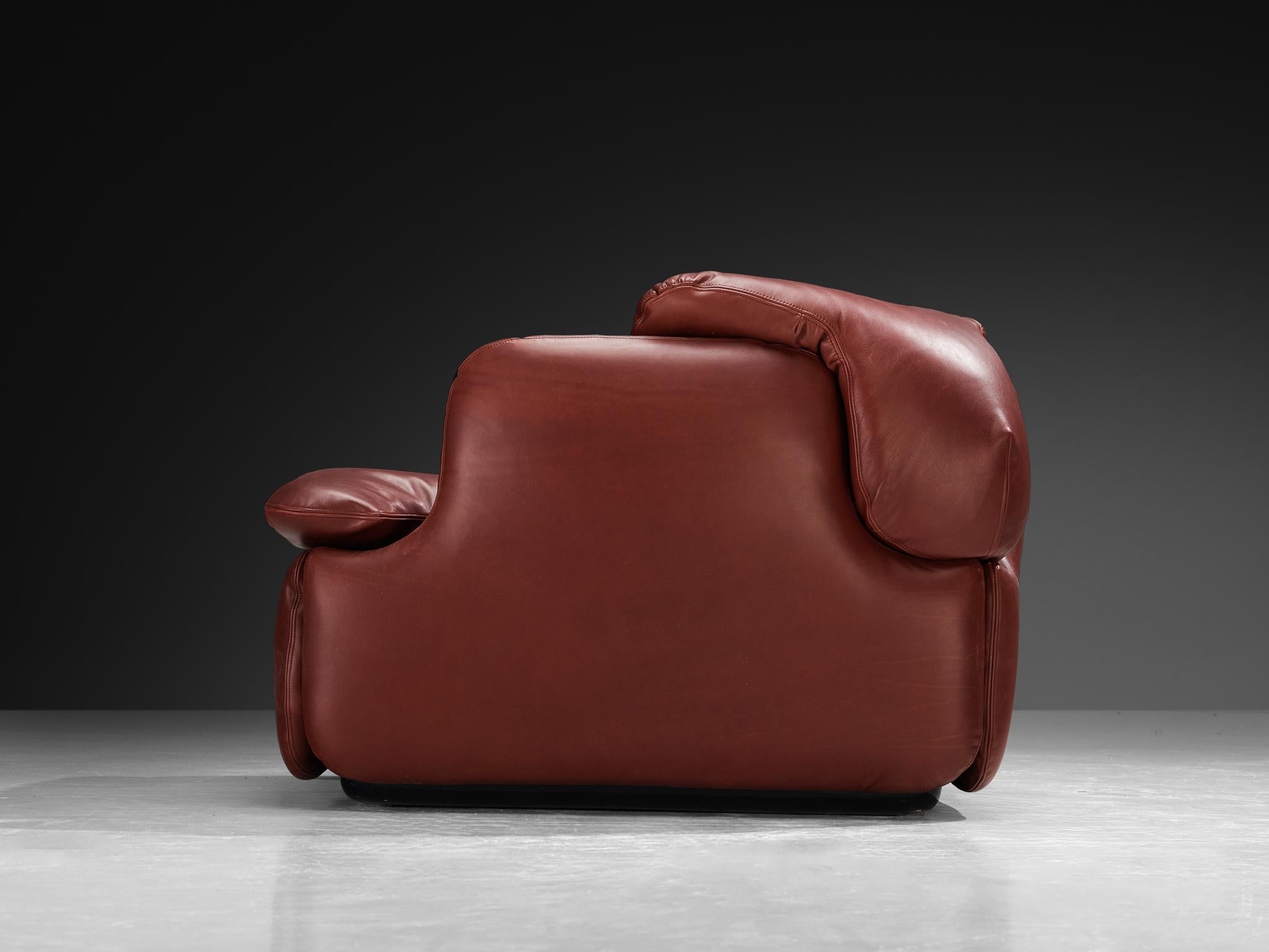 Alberto Rosselli for Saporiti 'Confidential' Lounge Chair in Leather