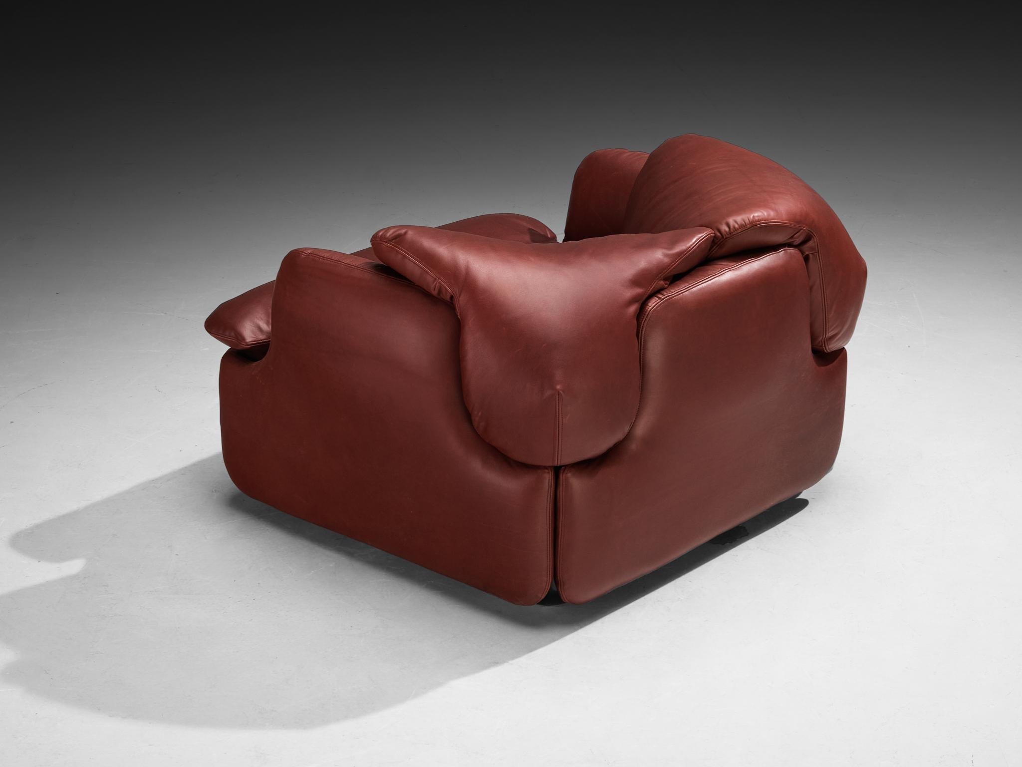 Alberto Rosselli for Saporiti 'Confidential' Lounge Chair in Leather