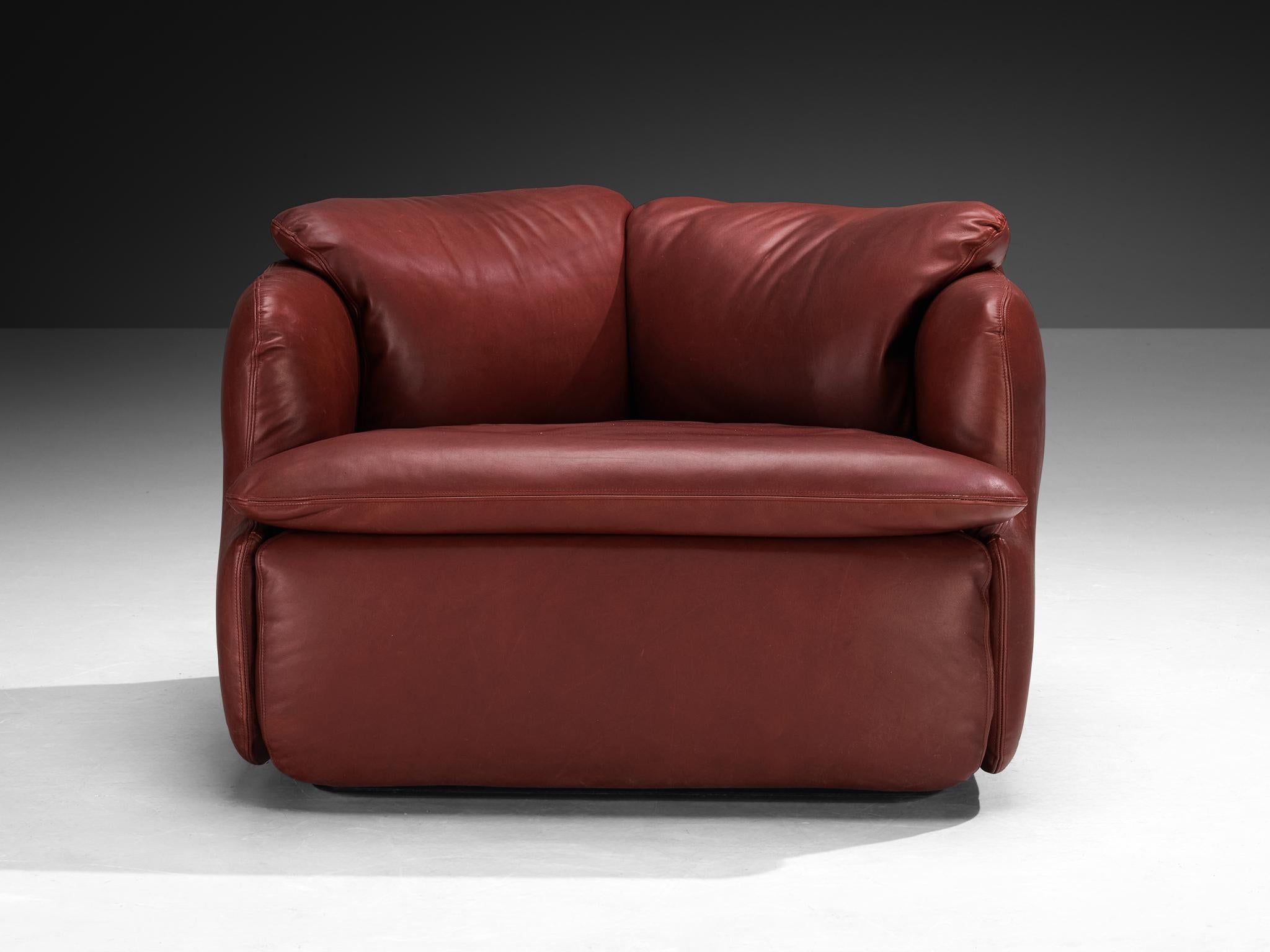 Alberto Rosselli for Saporiti 'Confidential' Lounge Chair in Leather