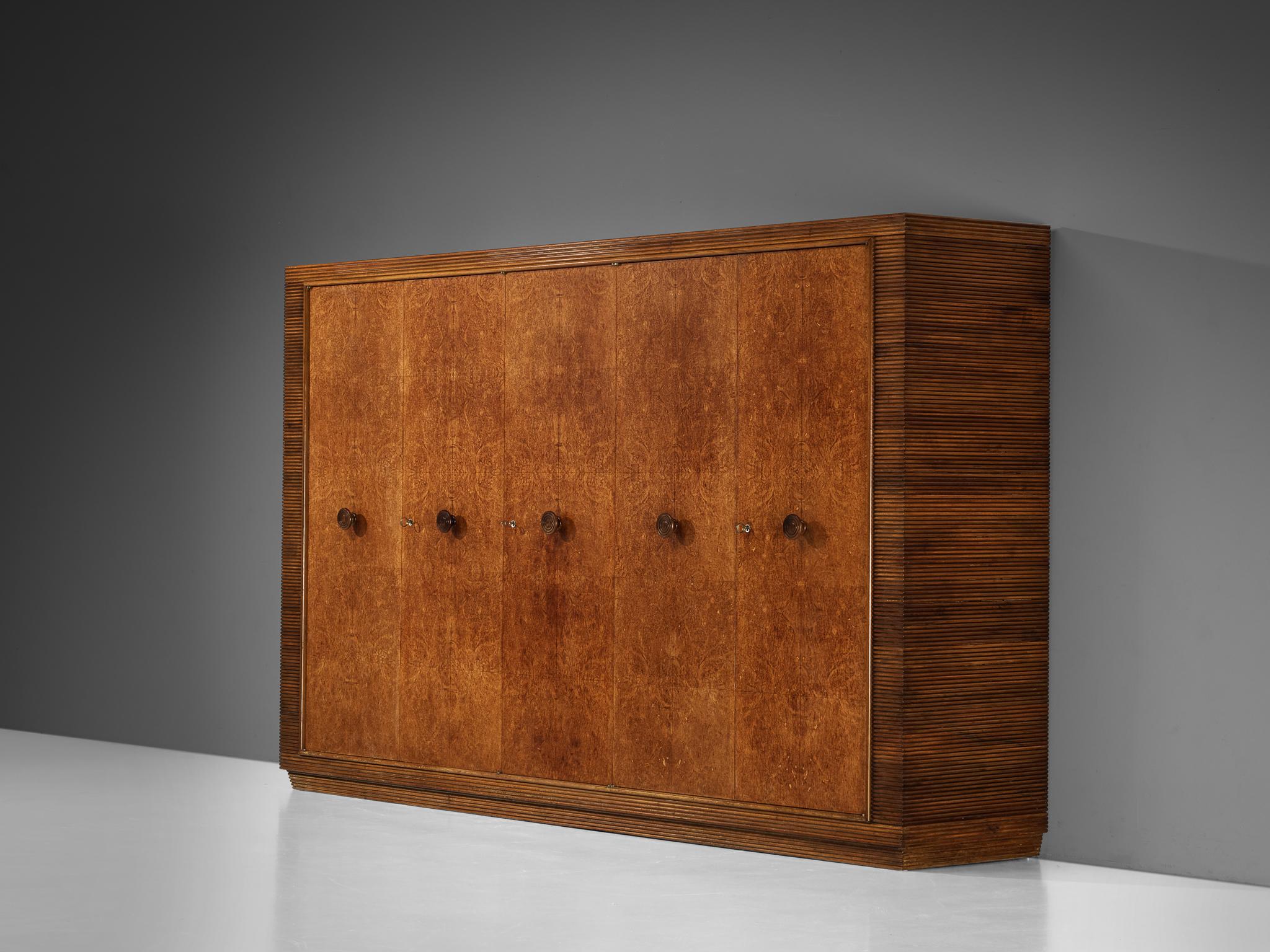 Italian Highboard with Grissinato Carvings in Walnut