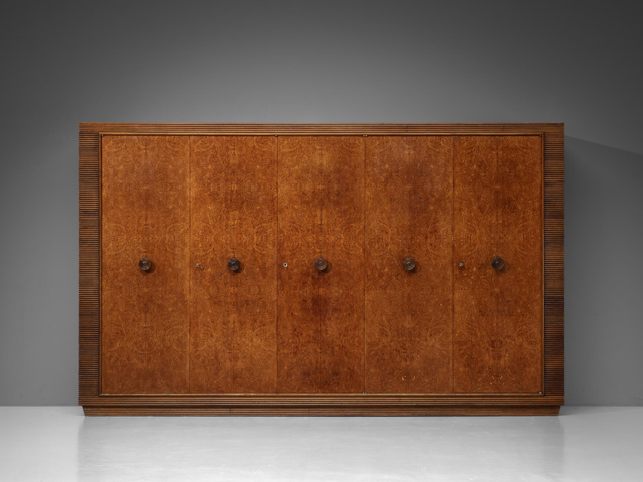 Italian Highboard with Grissinato Carvings in Walnut