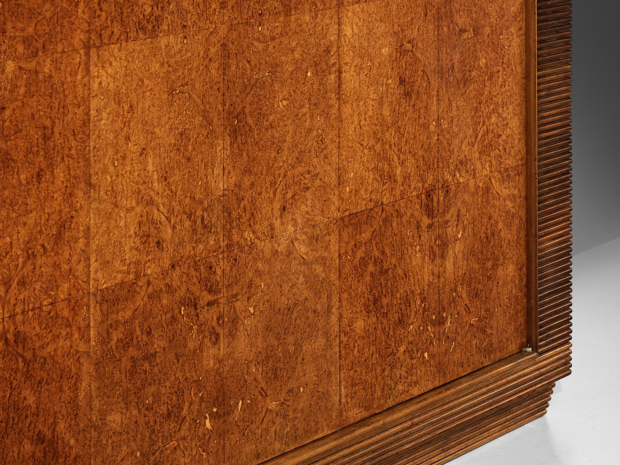 Italian Highboard with Grissinato Carvings in Walnut