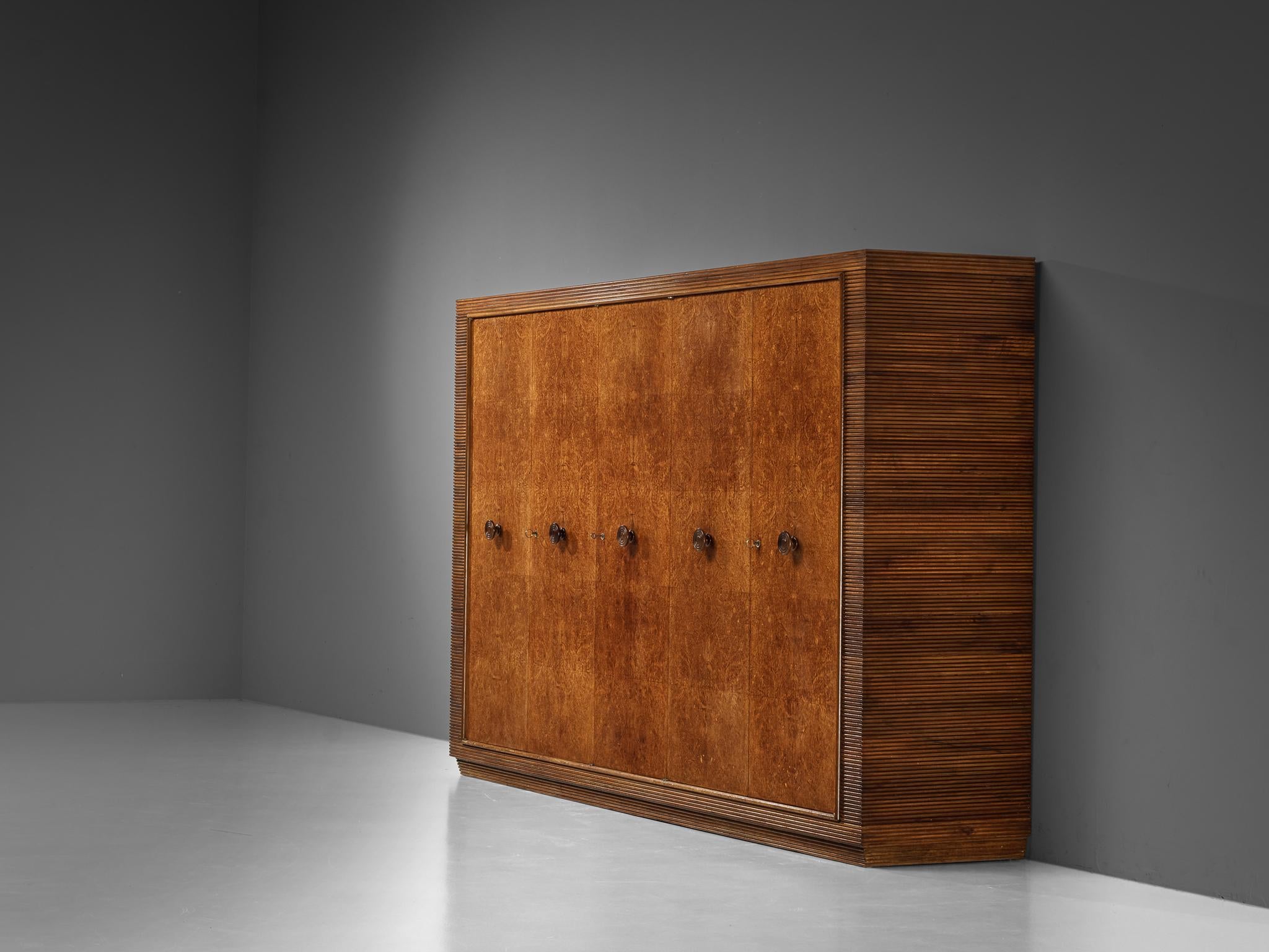 Italian Highboard with Grissinato Carvings in Walnut