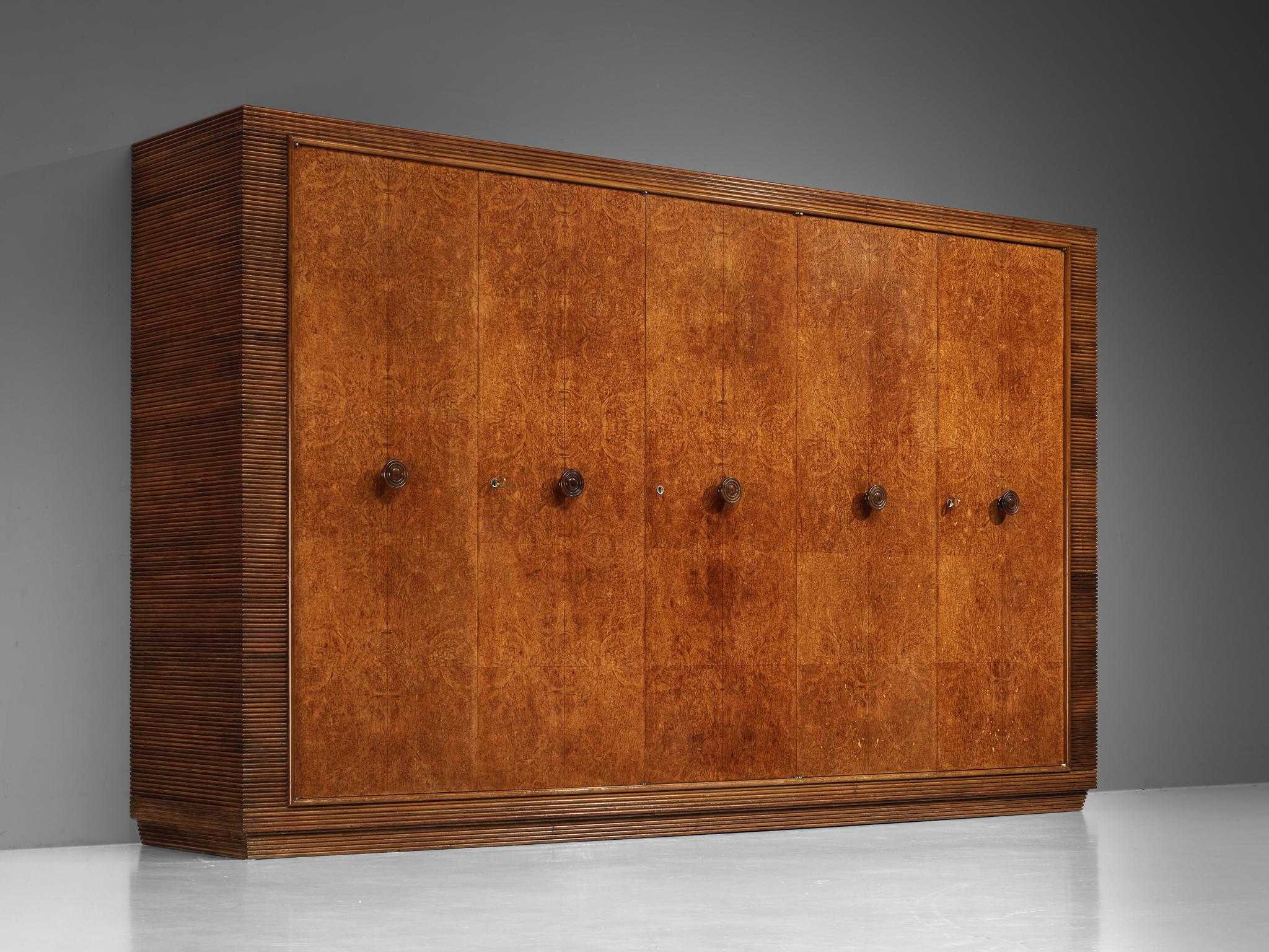 Italian Highboard with Grissinato Carvings in Walnut