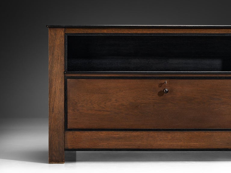 Dutch Art Deco Writing Desk in Oak