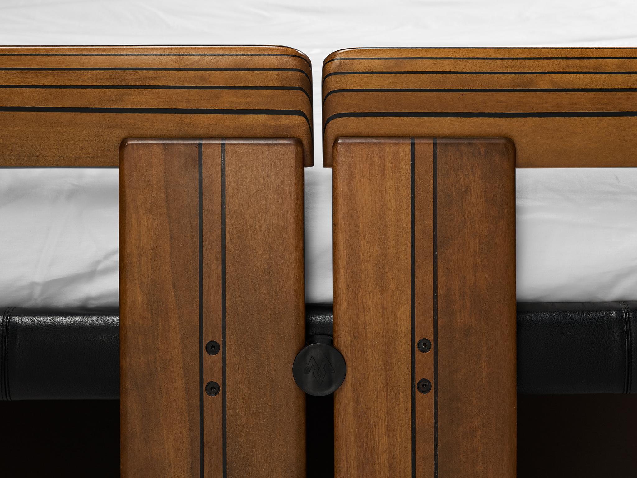 Afra & Tobia Scarpa for Maxalto King Bed with Nightstands in Walnut