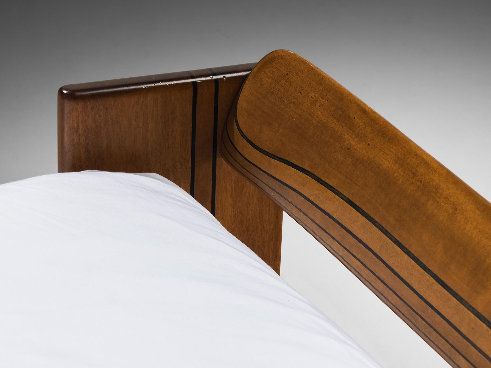 Afra & Tobia Scarpa for Maxalto King Bed with Nightstands in Walnut