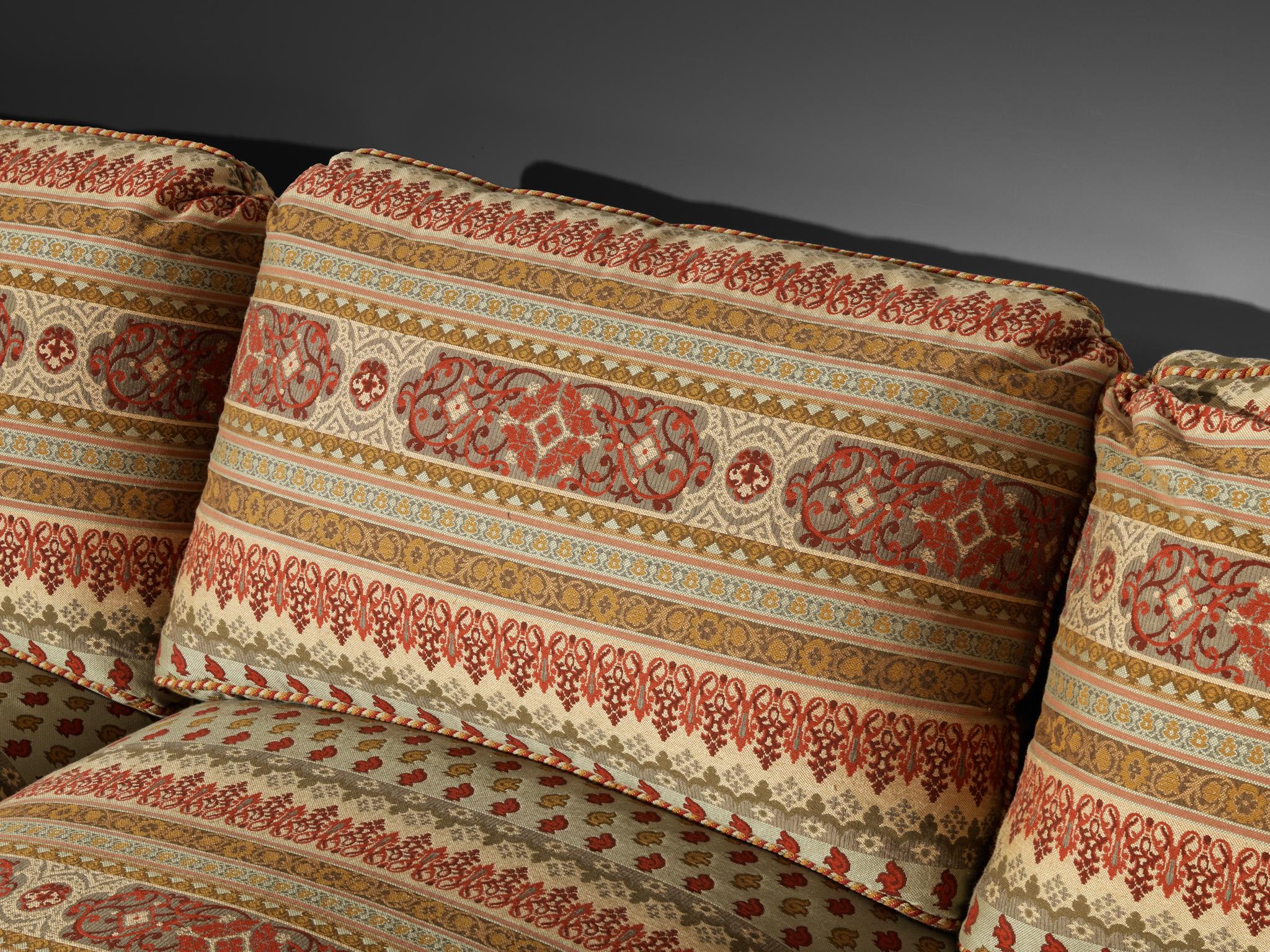 Art Deco Style Corner Sofa in Kilim Inspired Upholstery