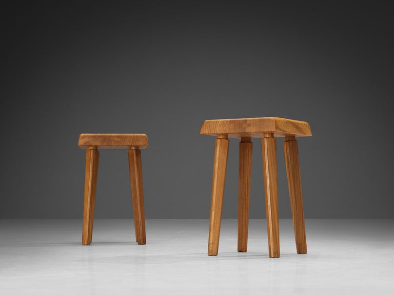 Pierre Chapo 'S01' Stools in Solid Elm