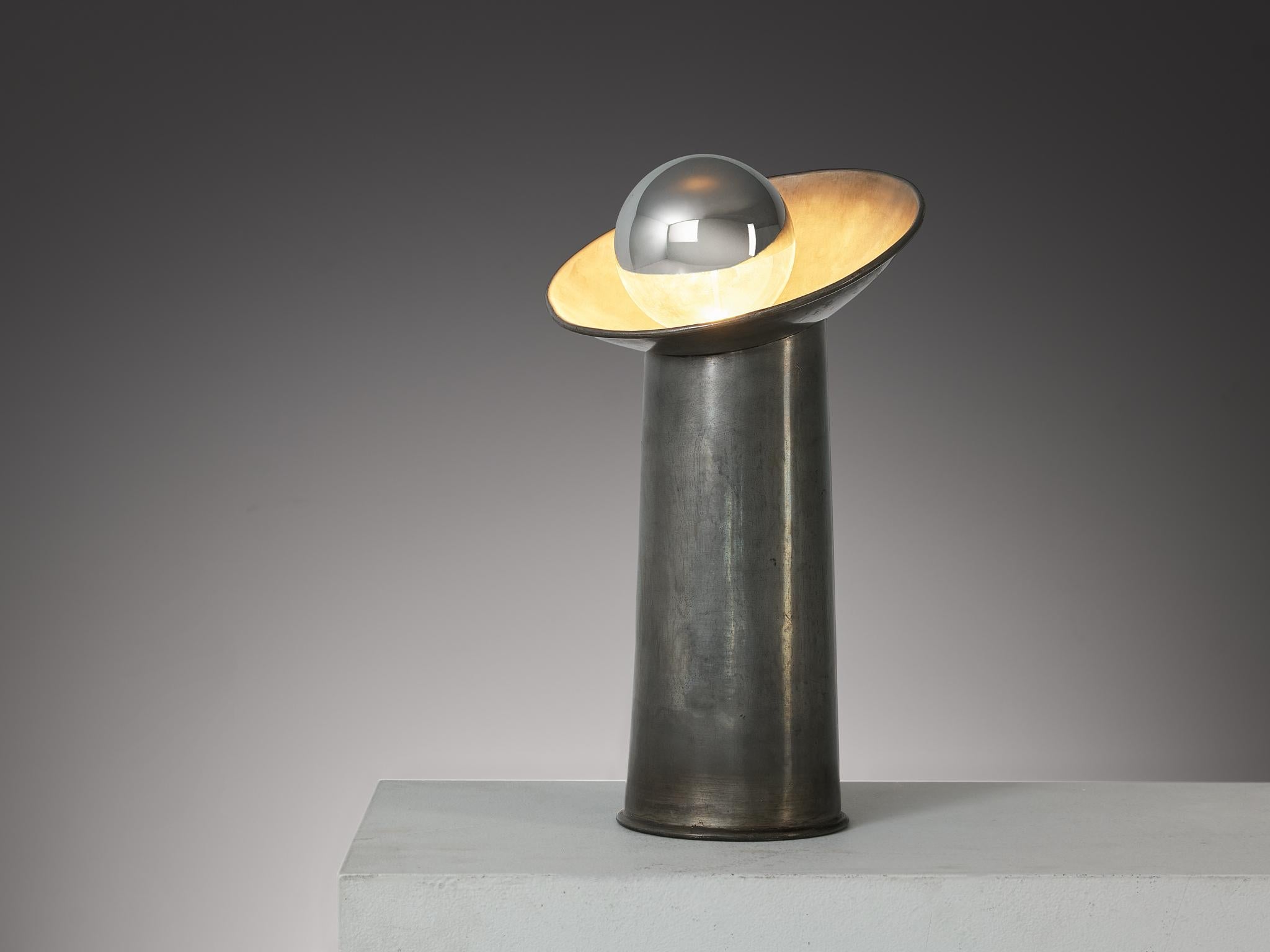 Gjlla Giani for Nucleo Sormani ‘Radar’ Table Lamp in Pewter