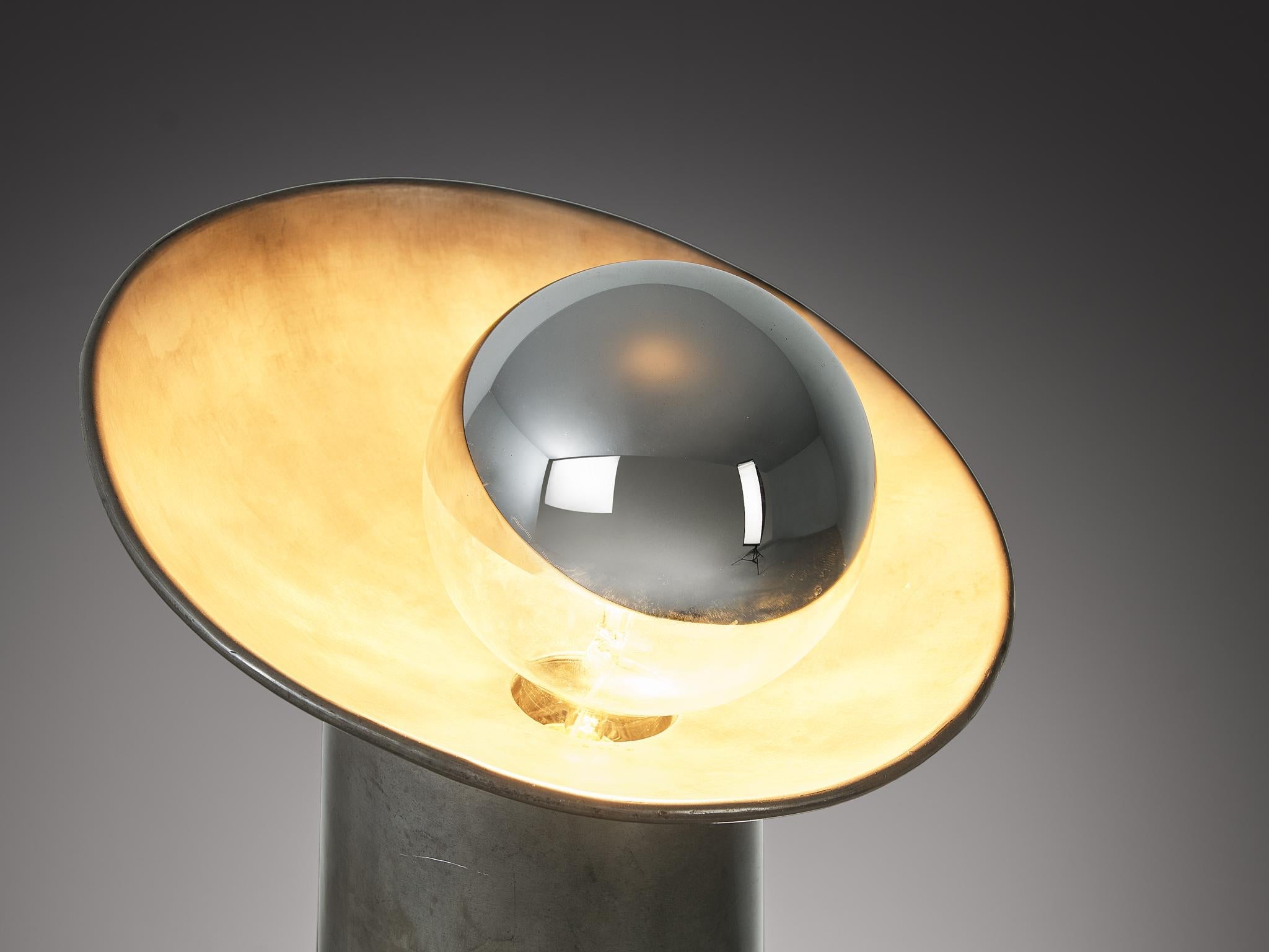 Gjlla Giani for Nucleo Sormani ‘Radar’ Table Lamp in Pewter