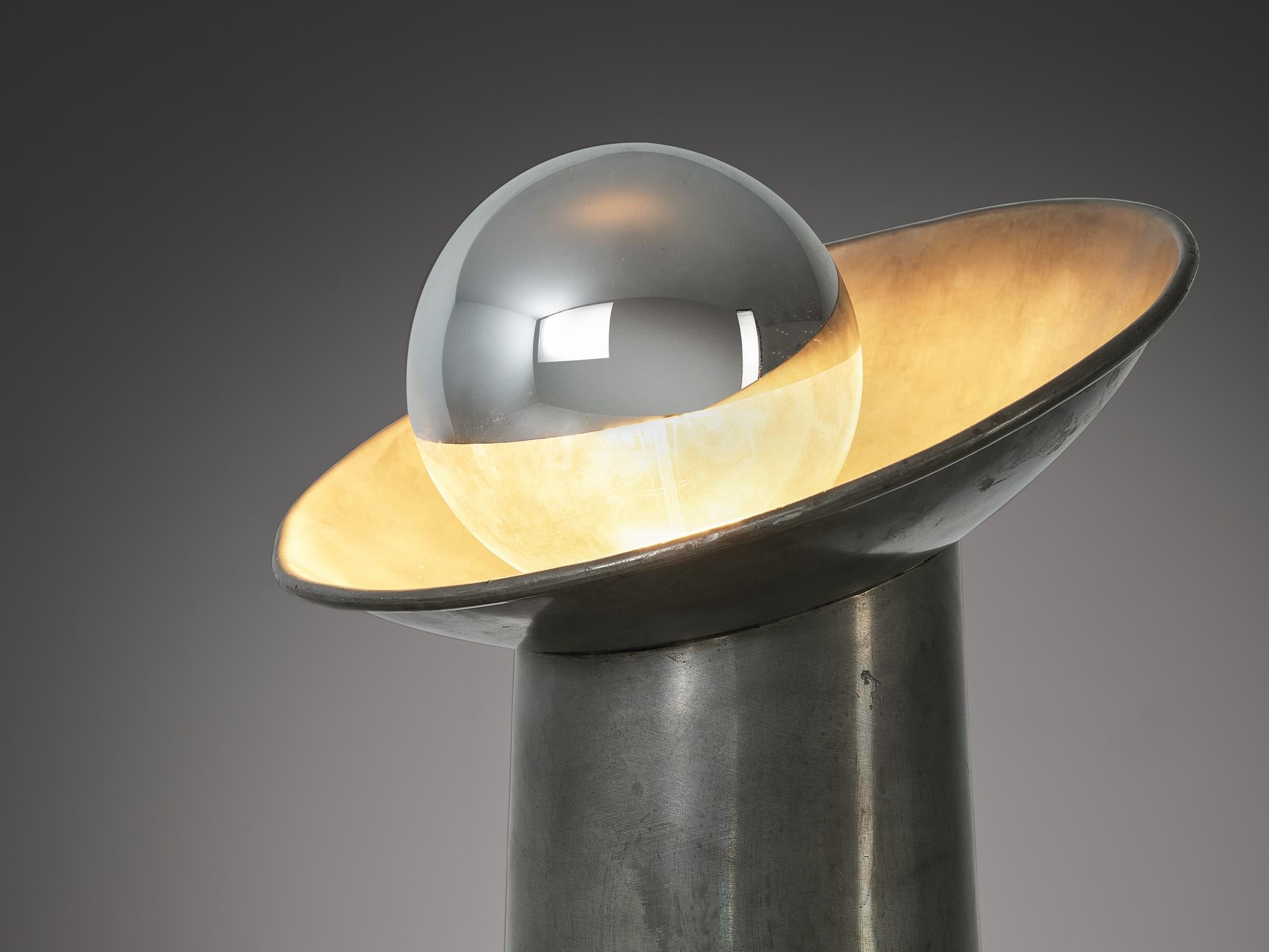 Gjlla Giani for Nucleo Sormani ‘Radar’ Table Lamp in Pewter