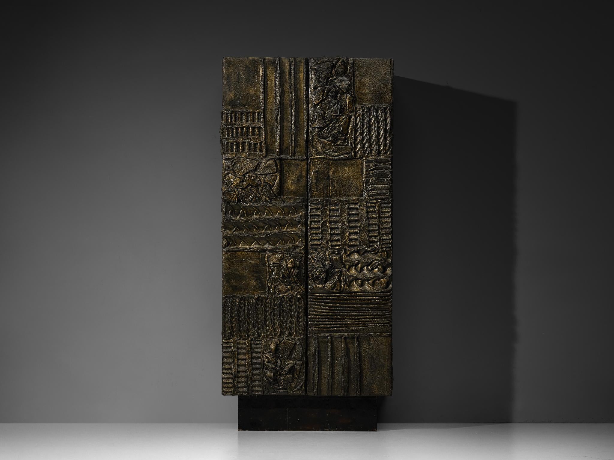 Rare Paul Evans for Paul Evans Studio 'PE43' Cabinet in Sculpted Bronze