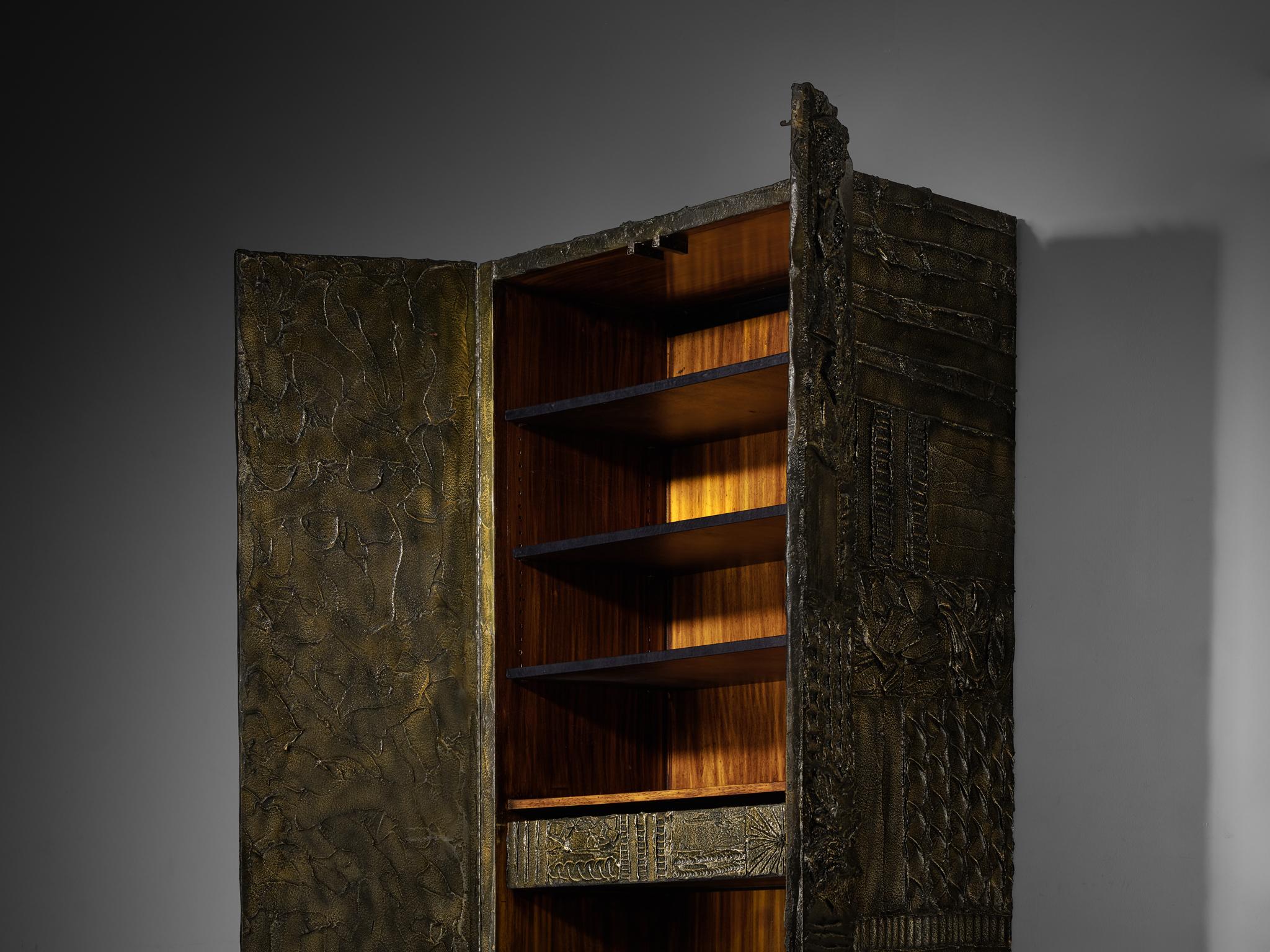 Rare Paul Evans for Paul Evans Studio 'PE43' Cabinet in Sculpted Bronze