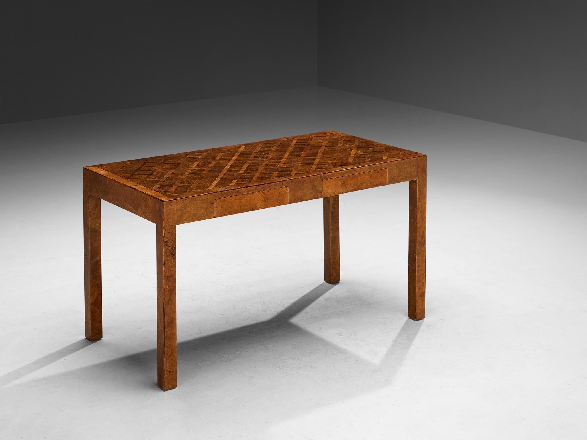 Writing Desk with Marquetry Top in Walnut