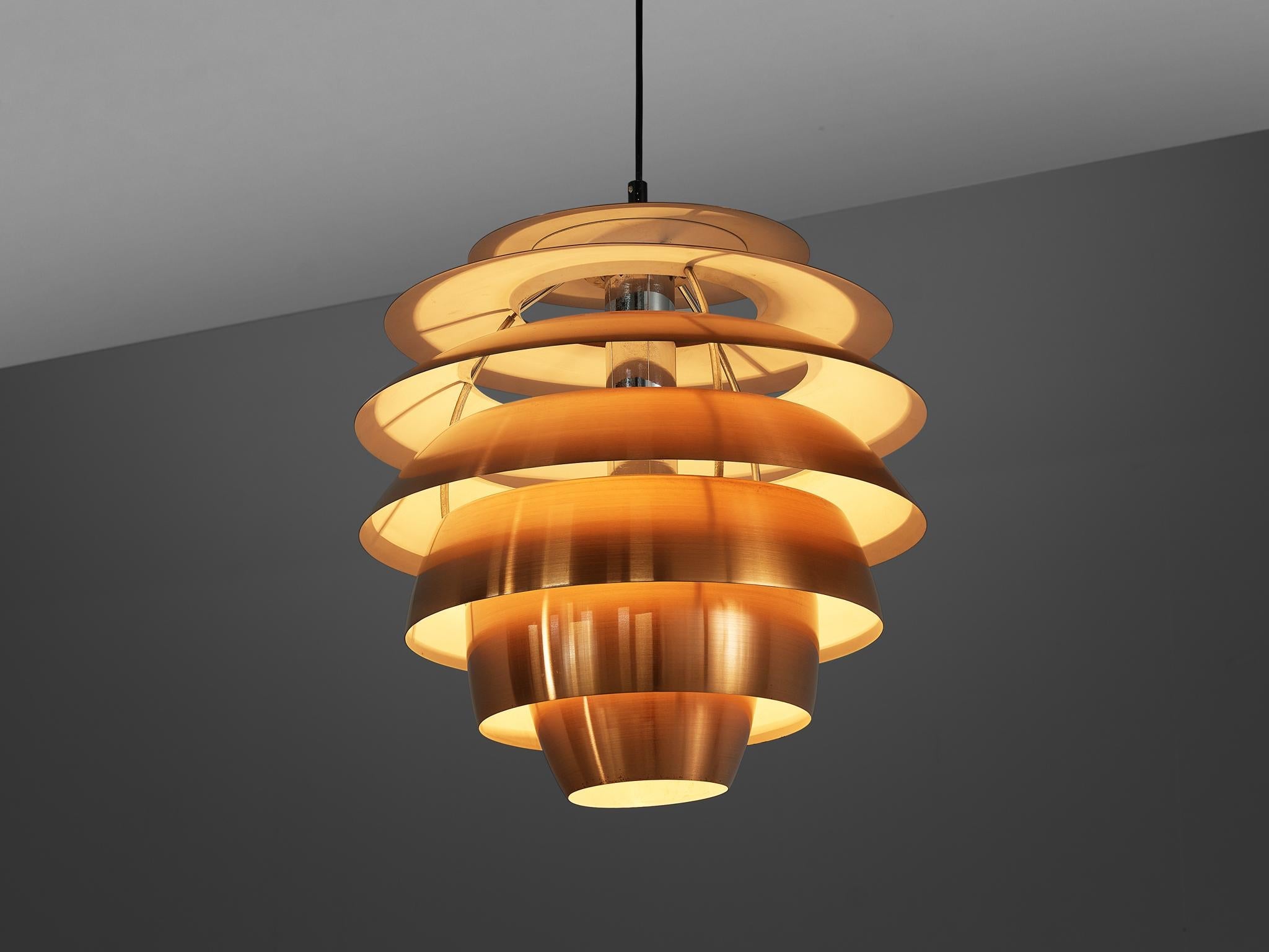 Brushed copper pendant light sales
