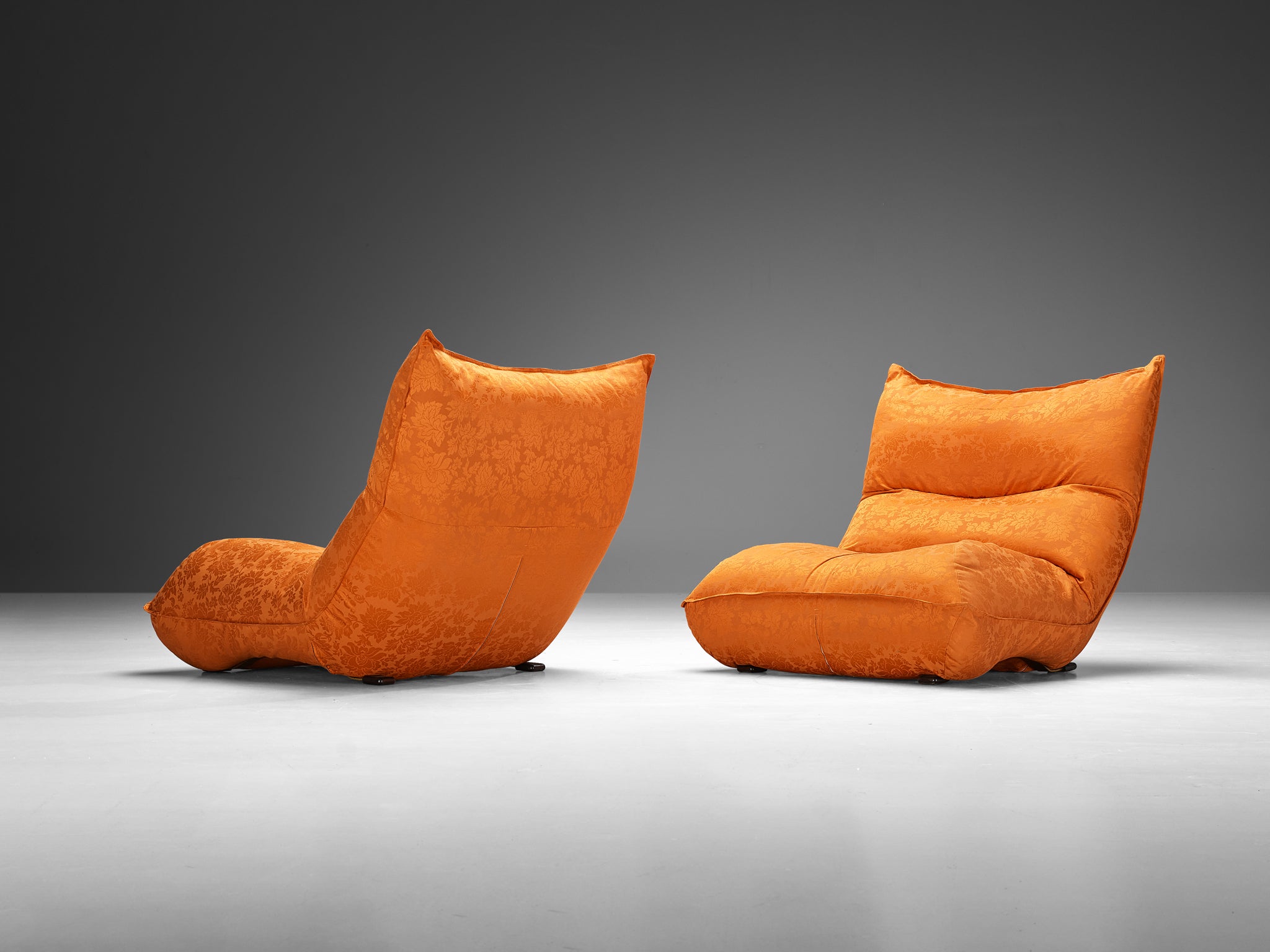 Vittorio Varo for Plan 'Zinzolo' Lounge Chairs in Orange Upholstery