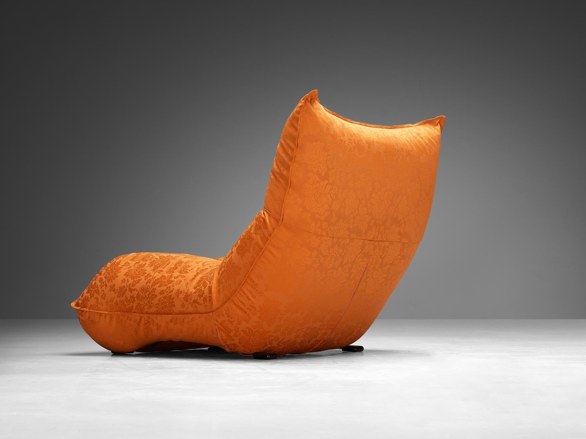 Vittorio Varo for Plan 'Zinzolo' Lounge Chair in Orange Upholstery