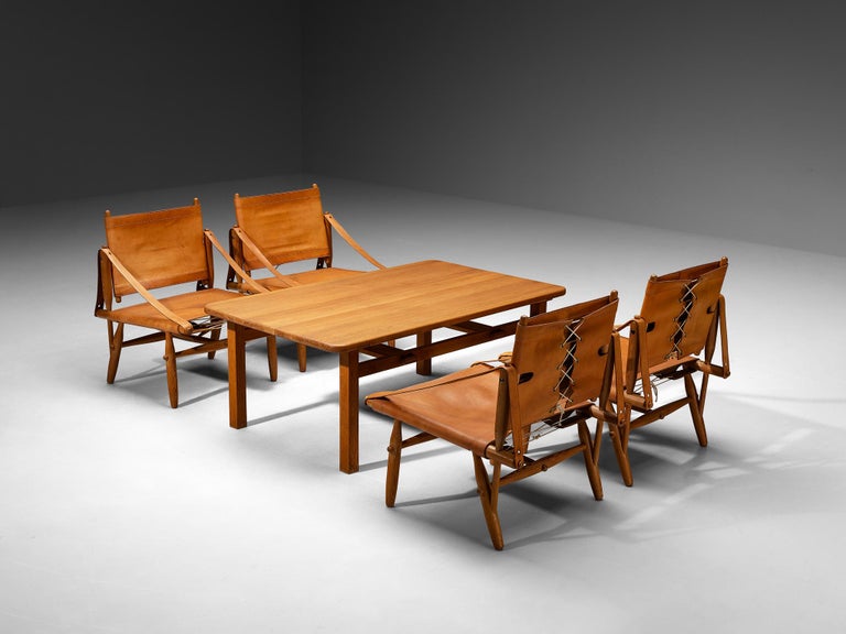 Rare Ilmari Tapiovaara for Lukkiseppo Four 'Chaco' Lounge Chairs with Table