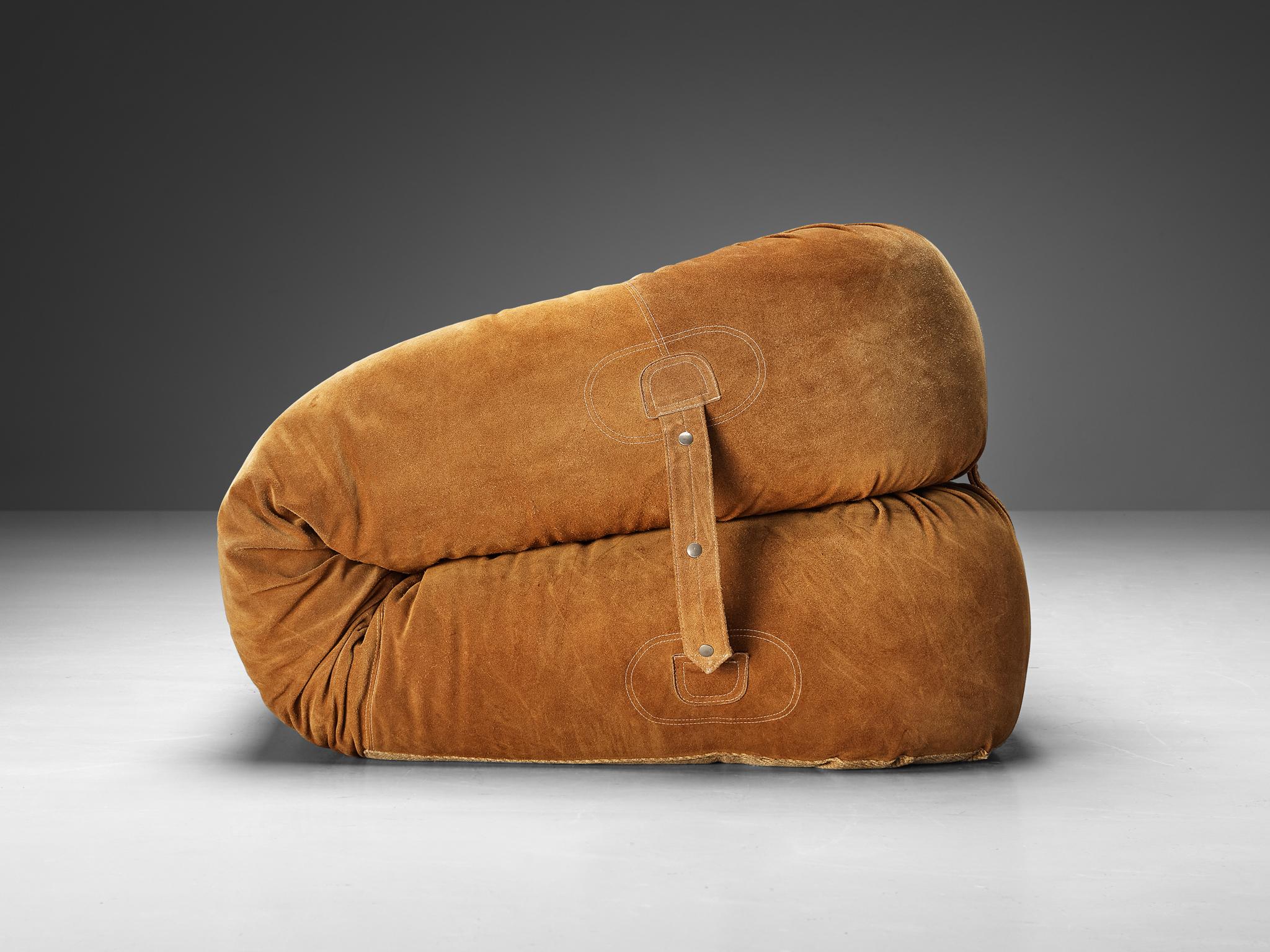 Alessandro Becchi for Giovanetti ‘Anfibio’ Sofa in Brown Suede