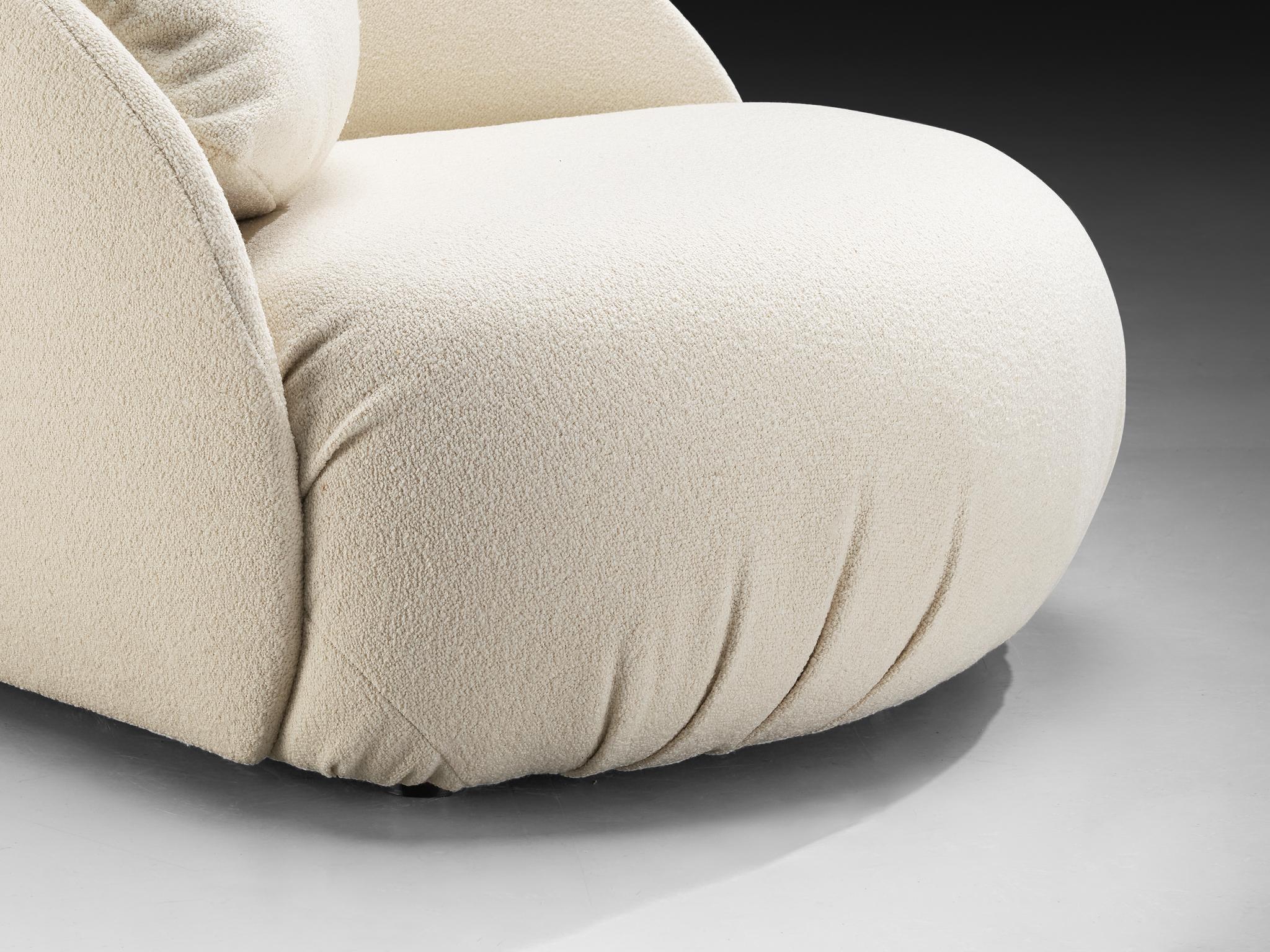 Hans Hopfer for Roche Bobois Post-Modern Lounge in Off-White Fabric