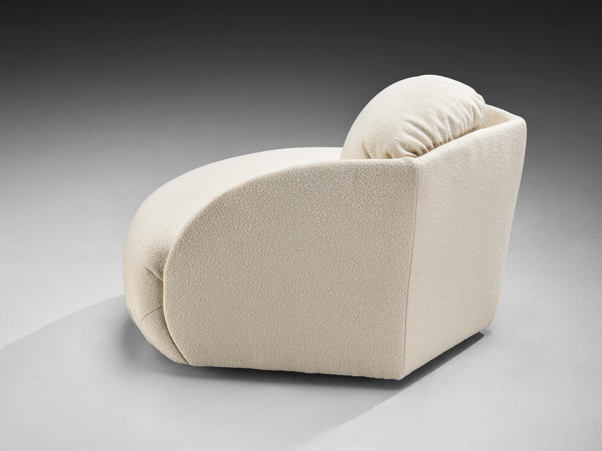 Hans Hopfer for Roche Bobois Post-Modern Lounge in Off-White Fabric