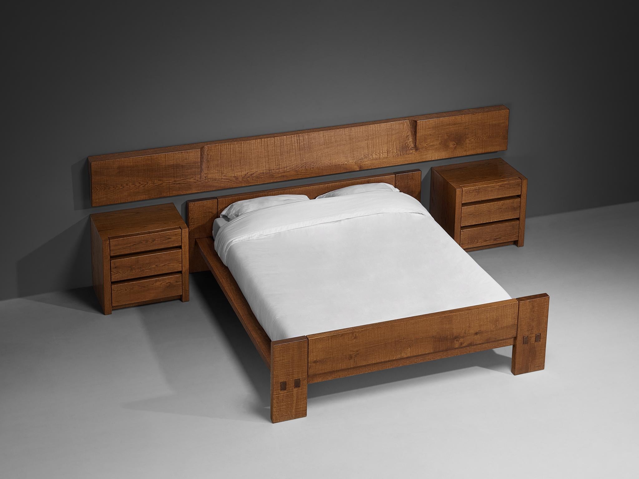 Giuseppe Rivadossi for Officina Rivadossi Bedroom Set in Oak