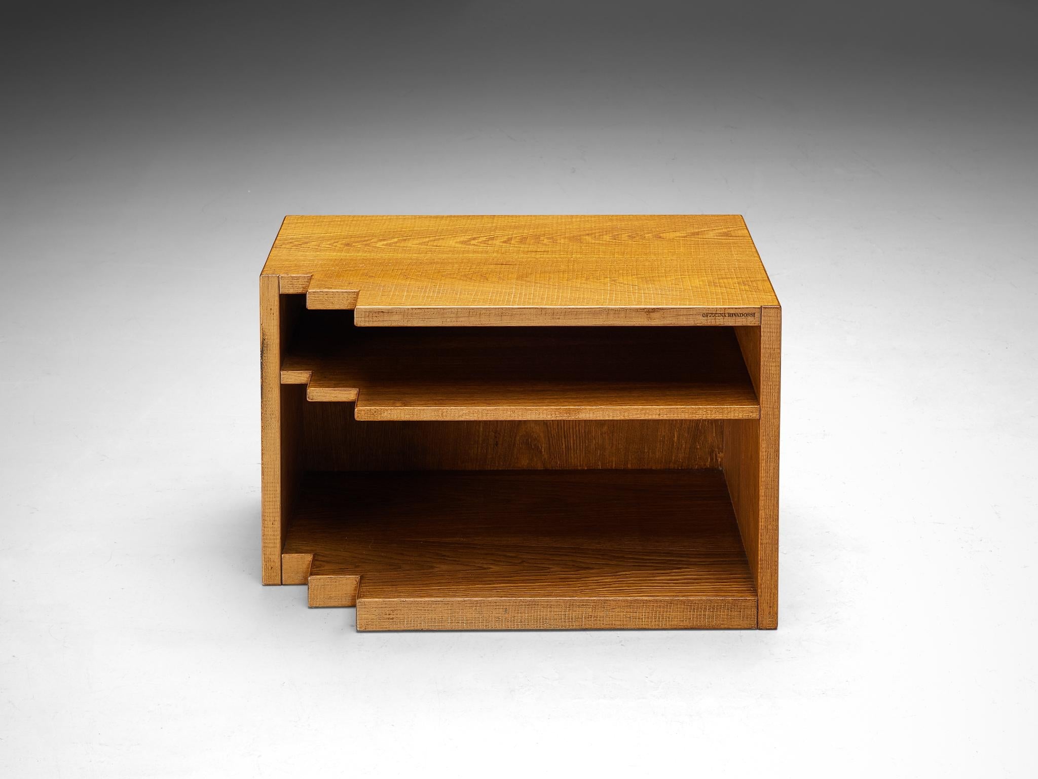 Giuseppe Rivadossi Geometric Side Table in Oak